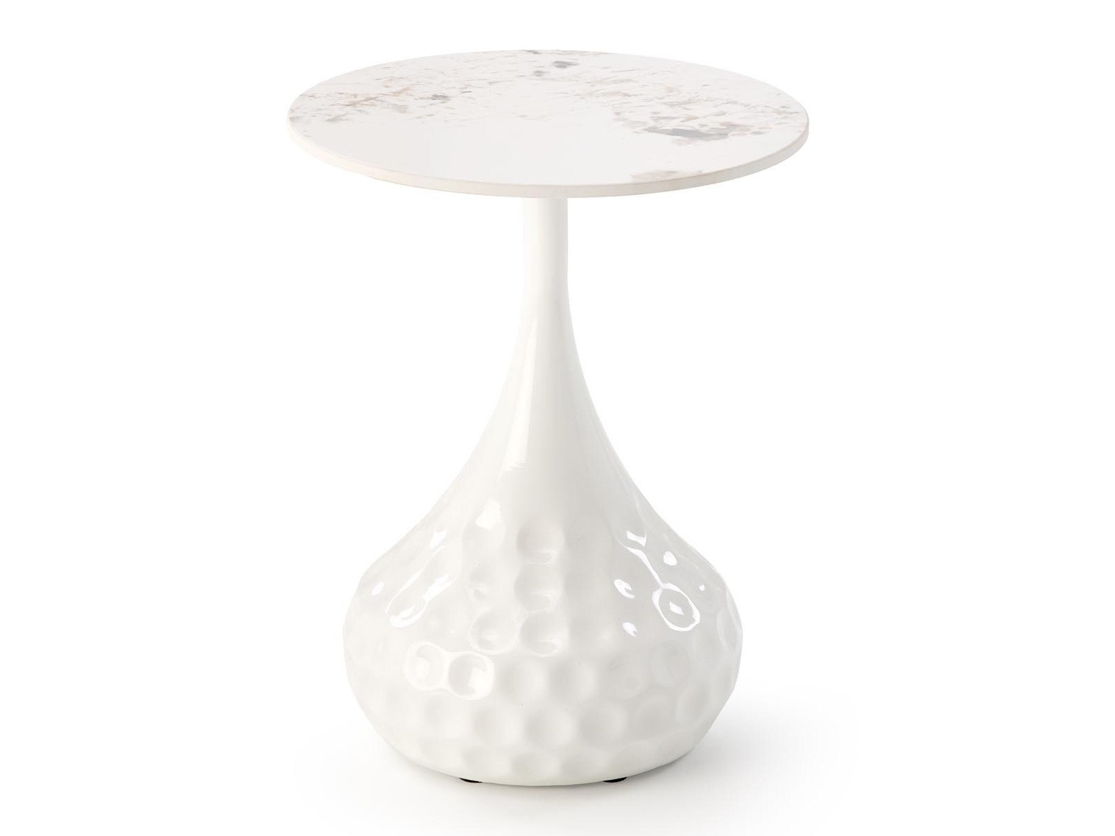 Table d'appoint Houston 1807 (Blanc + Marbre blanc)