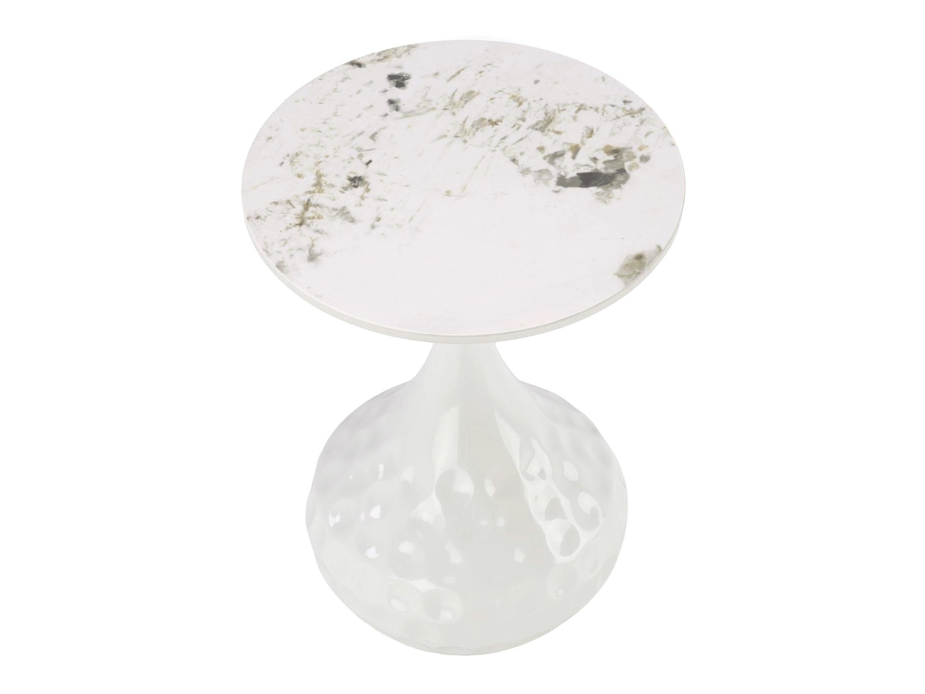 Table d'appoint Houston 1807 (Blanc + Marbre blanc)