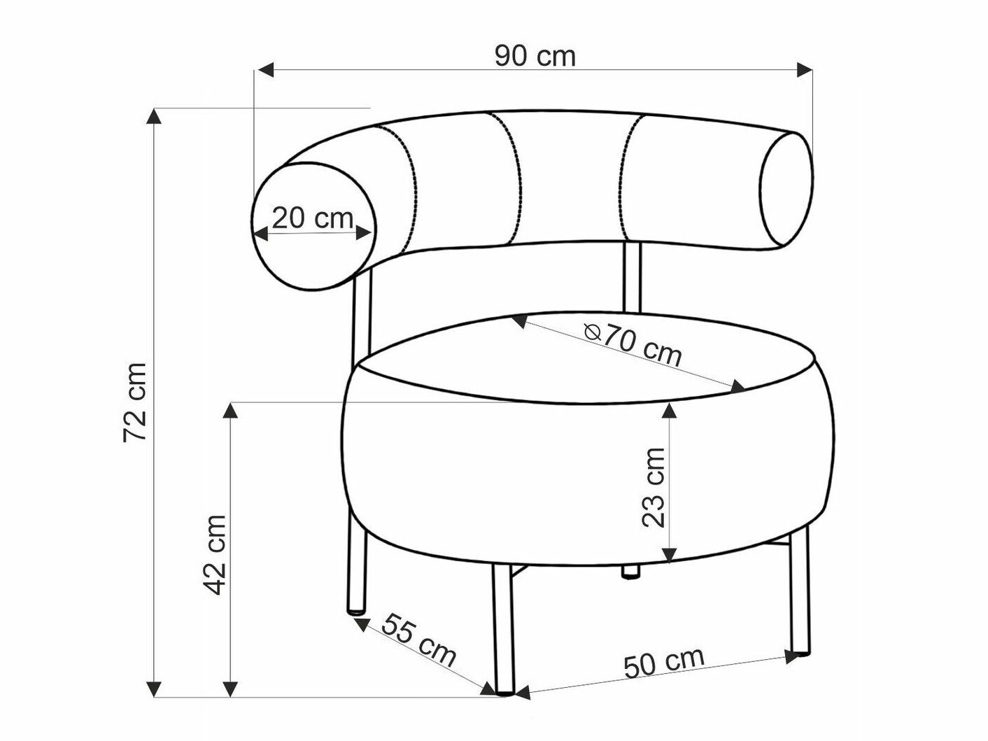 Fauteuil Houston 2052 (Cannelle)