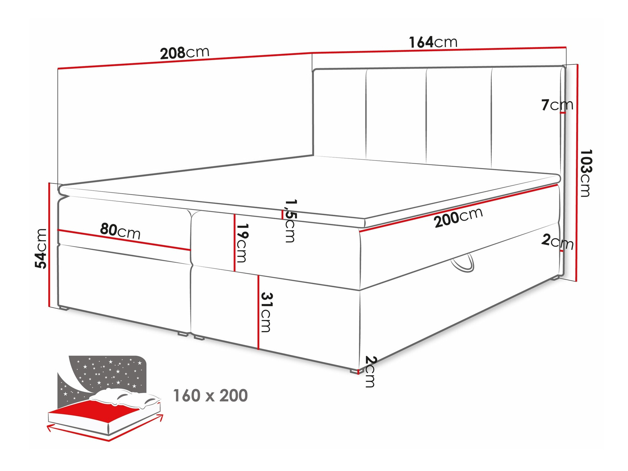 Lit boxspring Oppidum (Manila 16)
