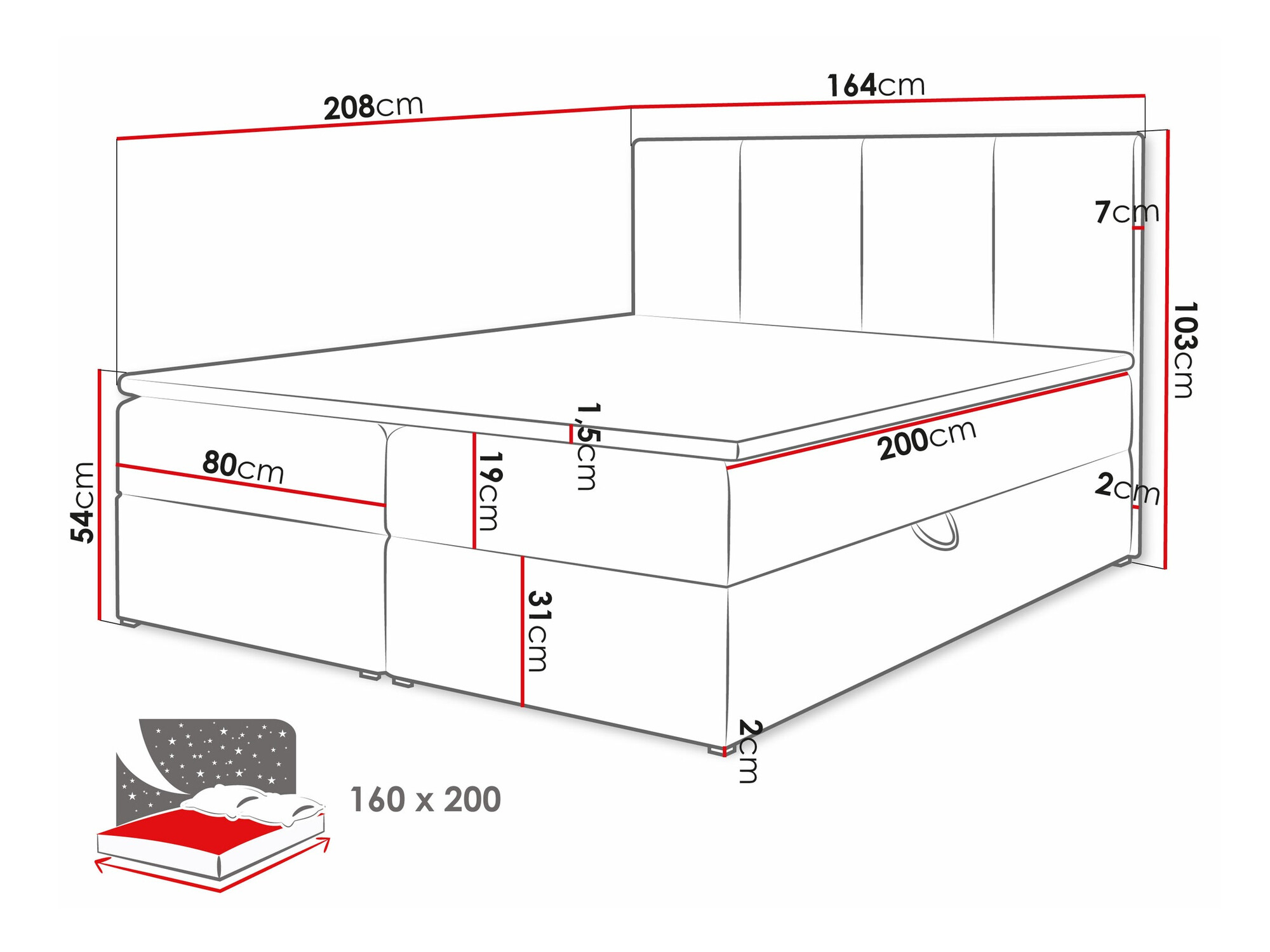 Lit boxspring Oppidum (Polo 872)
