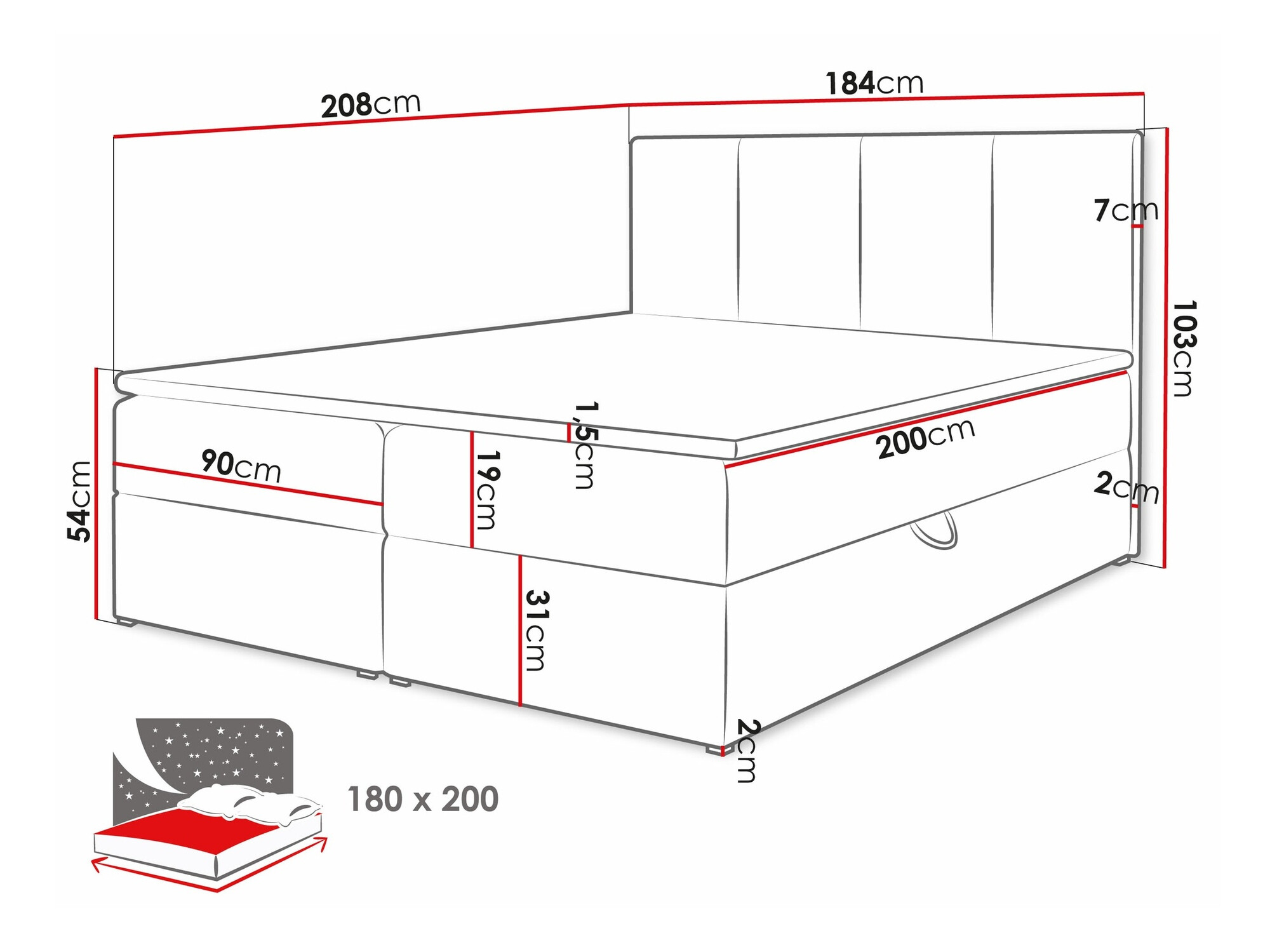 Lit boxspring Oppidum (Polo 891)