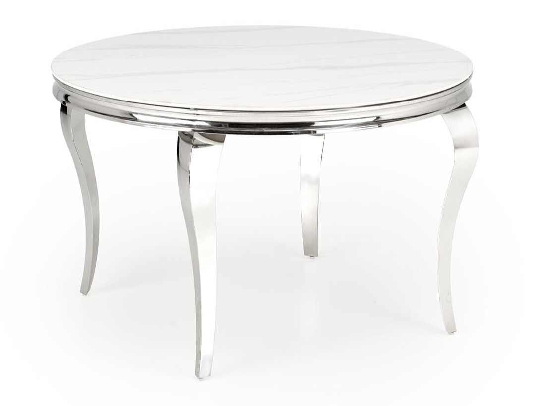 Table Houston 1813 (Marbre blanc + Argent)