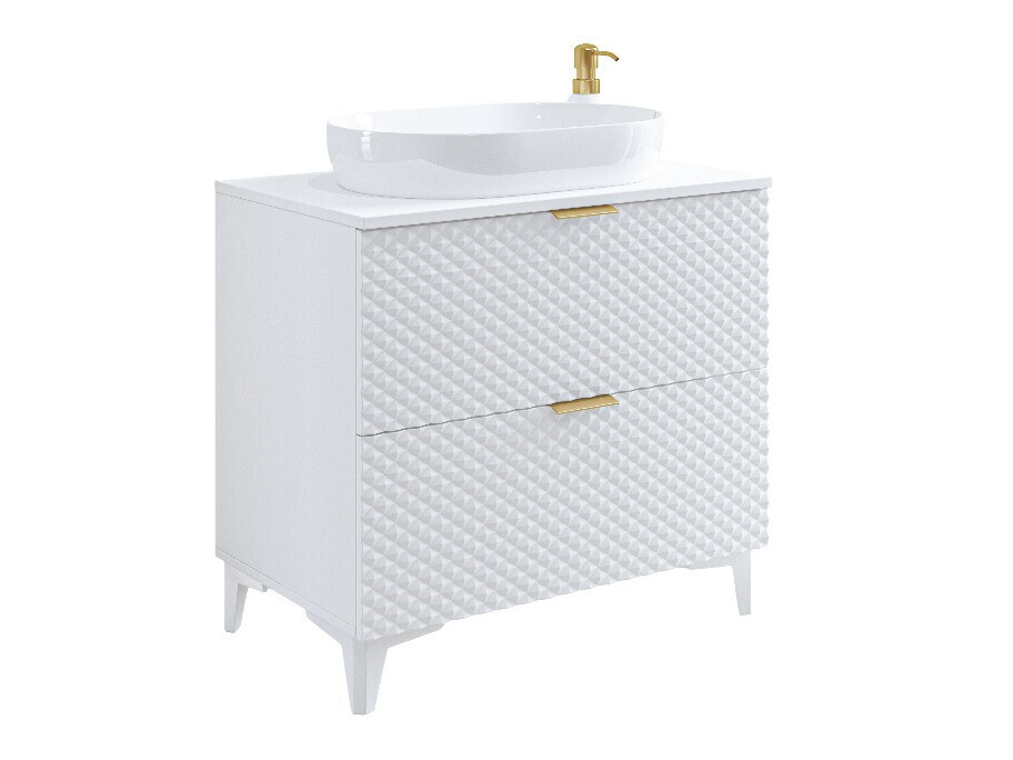 Armoire de lavabo à poser Liretu 102 (Blanc)