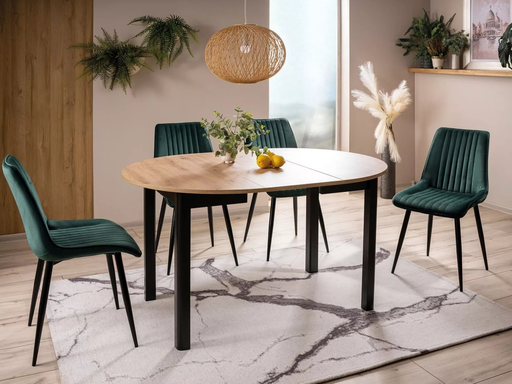 Table Detroit 899 (Chêne Artisan + Noir)