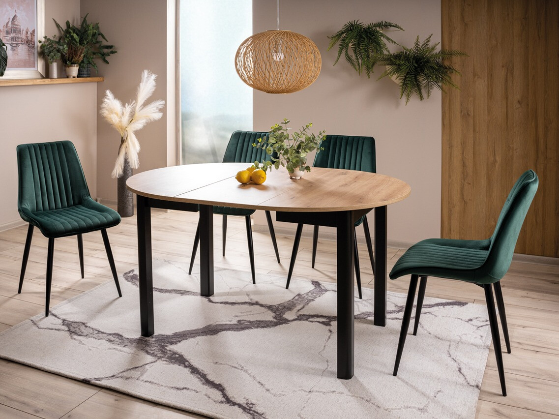 Table Detroit 899 (Chêne Artisan + Noir)