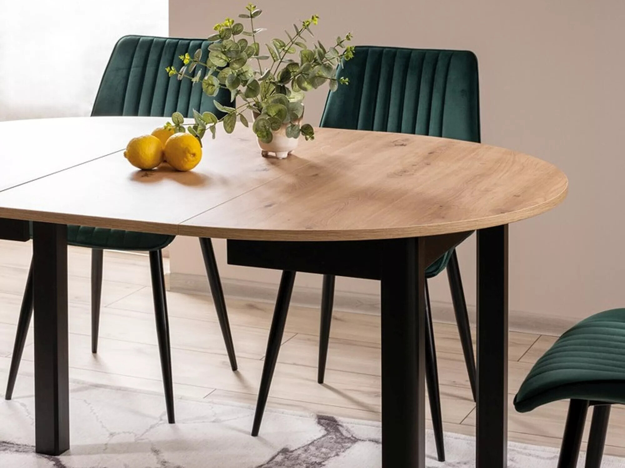 Table Detroit 899 (Chêne Artisan + Noir)