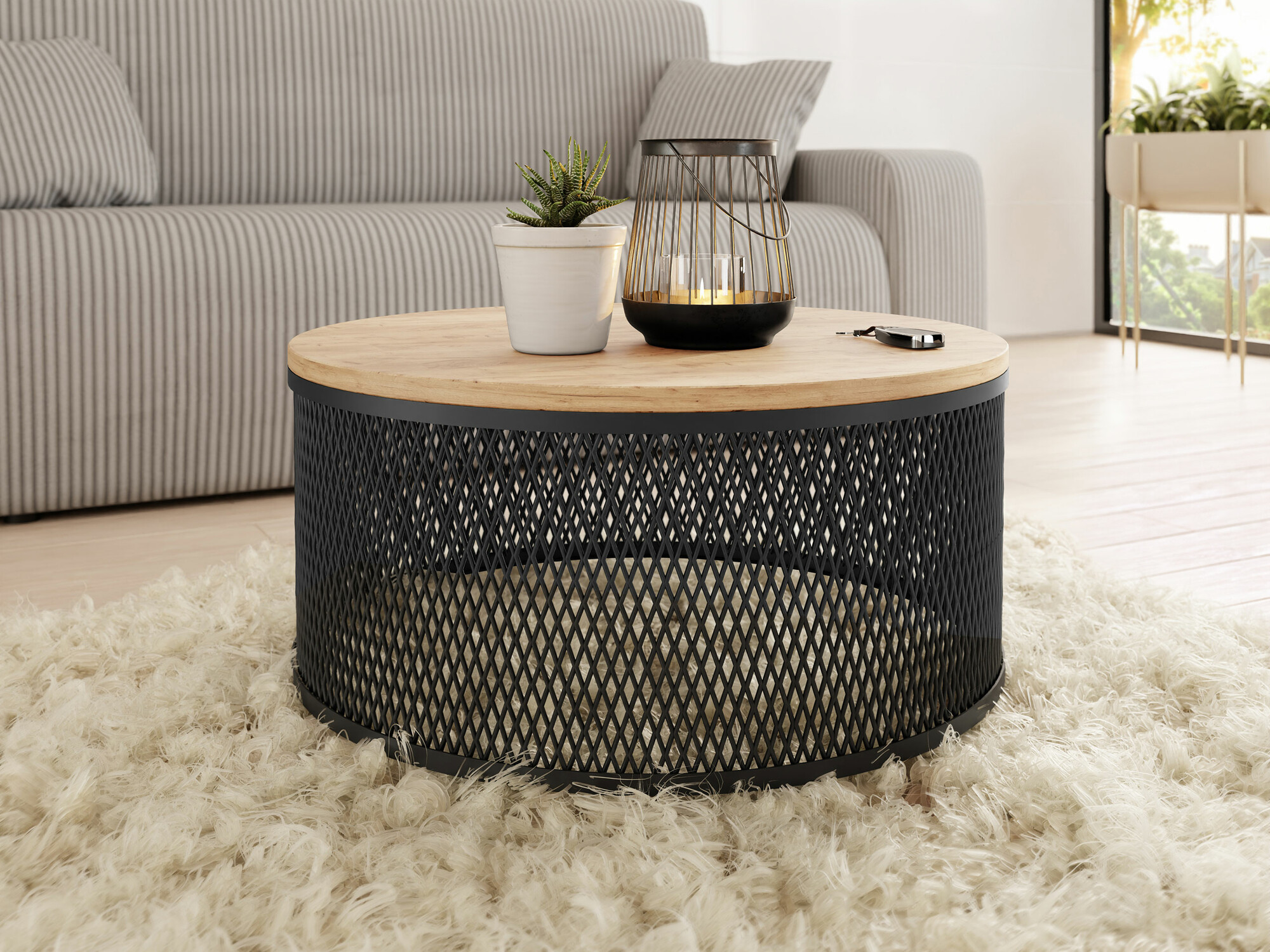 Table basse Oswego 127 (Chêne doré artisanal)