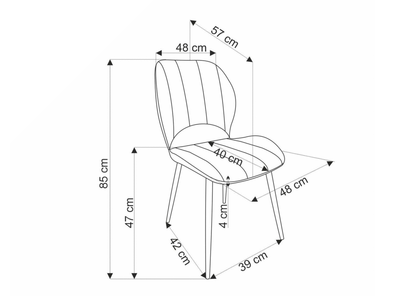 Chaise Houston 1738 (Gris)