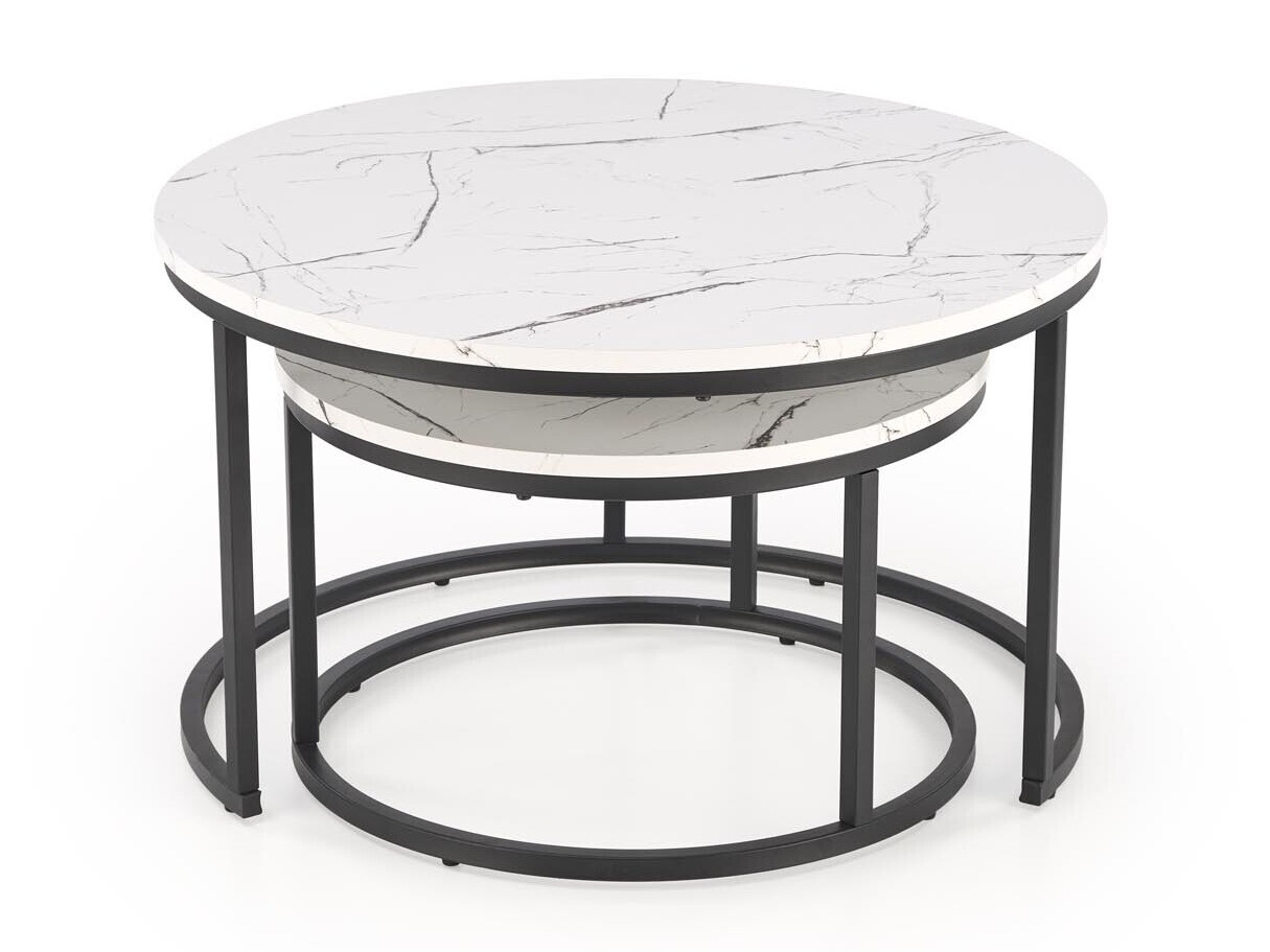 Ensemble tables basses Houston 1832 (Marbre blanc)