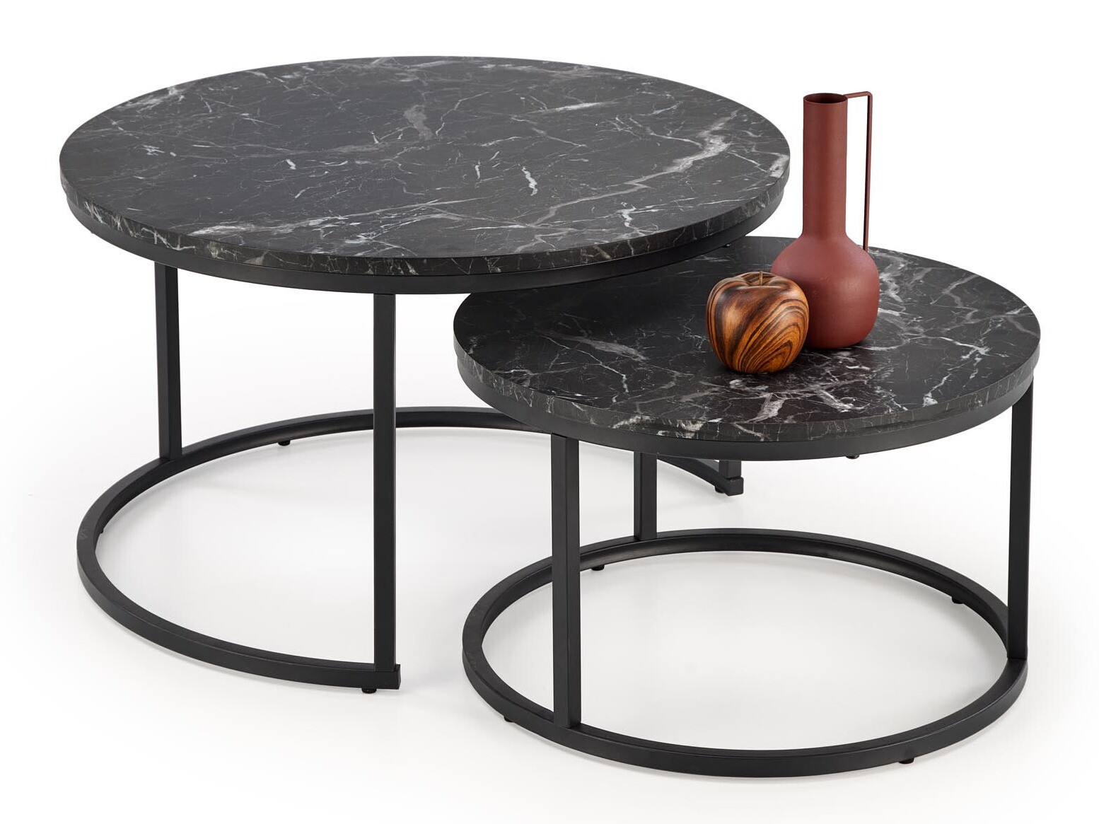 Ensemble tables basses Houston 1832 (Marbre noir)