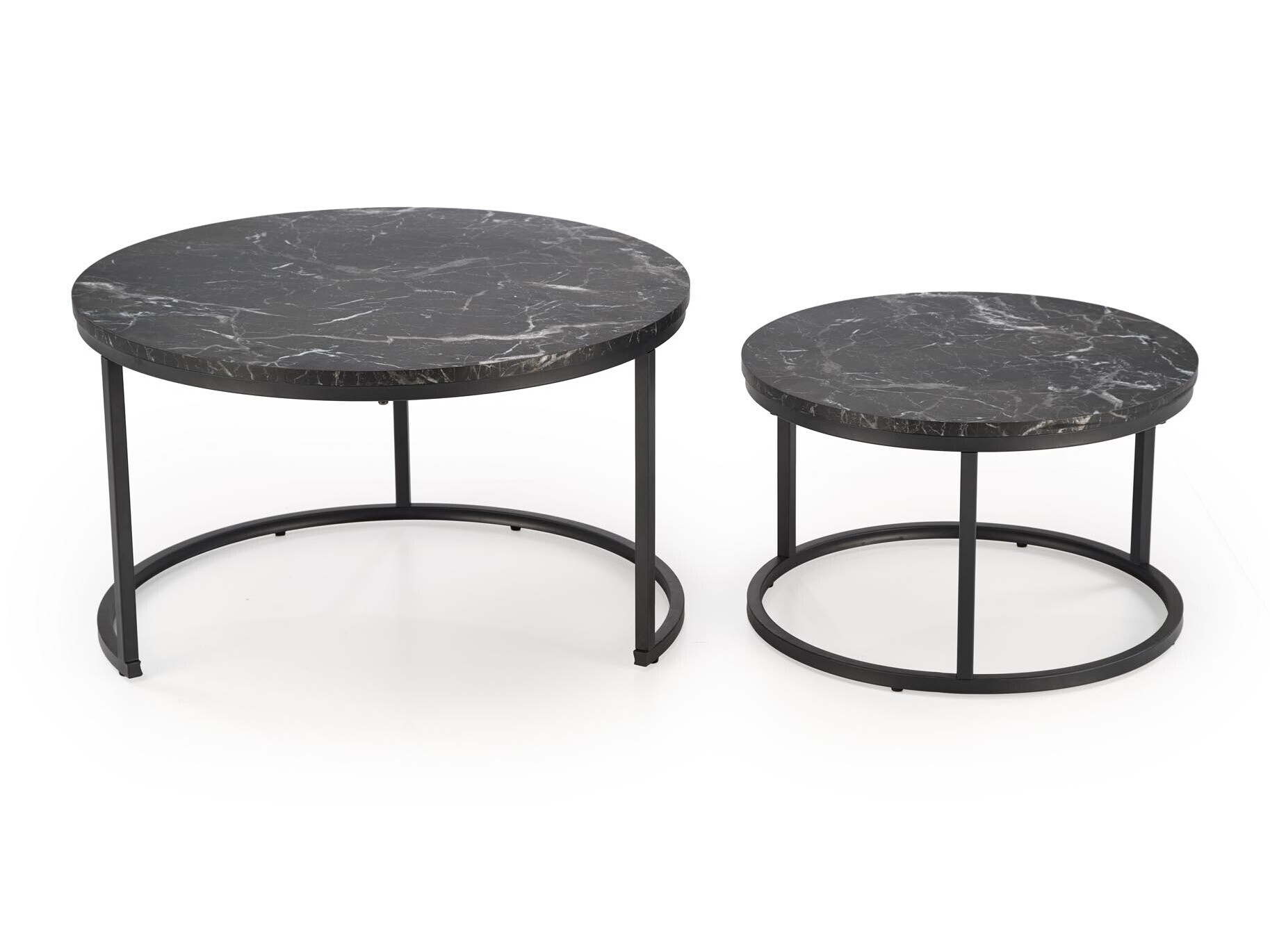 Ensemble tables basses Houston 1832 (Marbre noir)