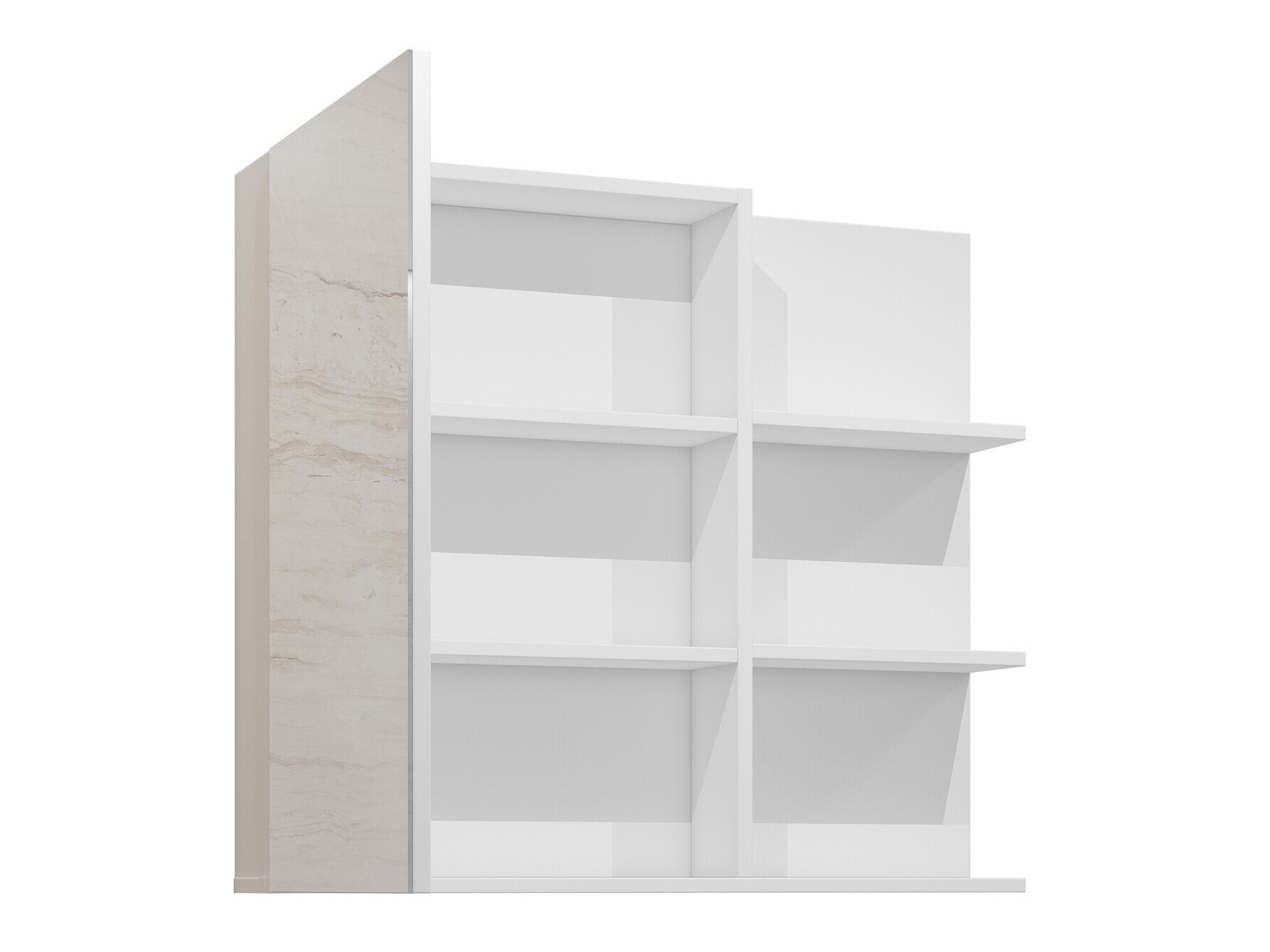 Armoire à miroir de salle de bains Tecavu 102 (Blanc brillant + Blanc)