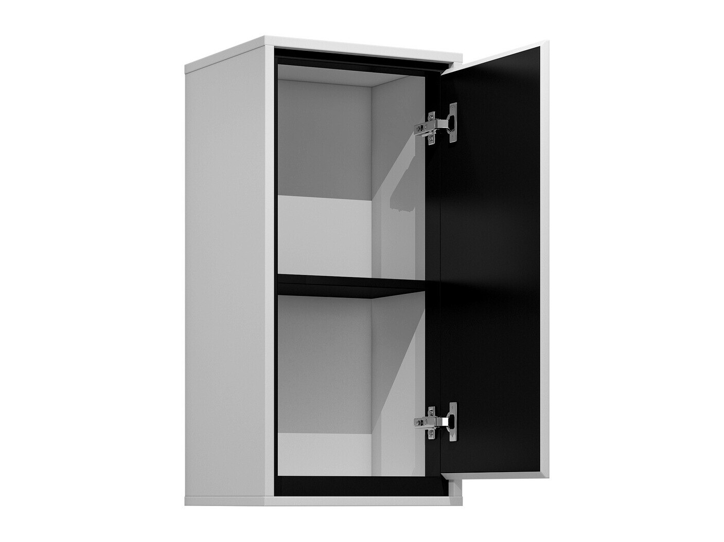 Armoire de salle de bain murale Tecavu 100 (Blanc brillant + Blanc)
