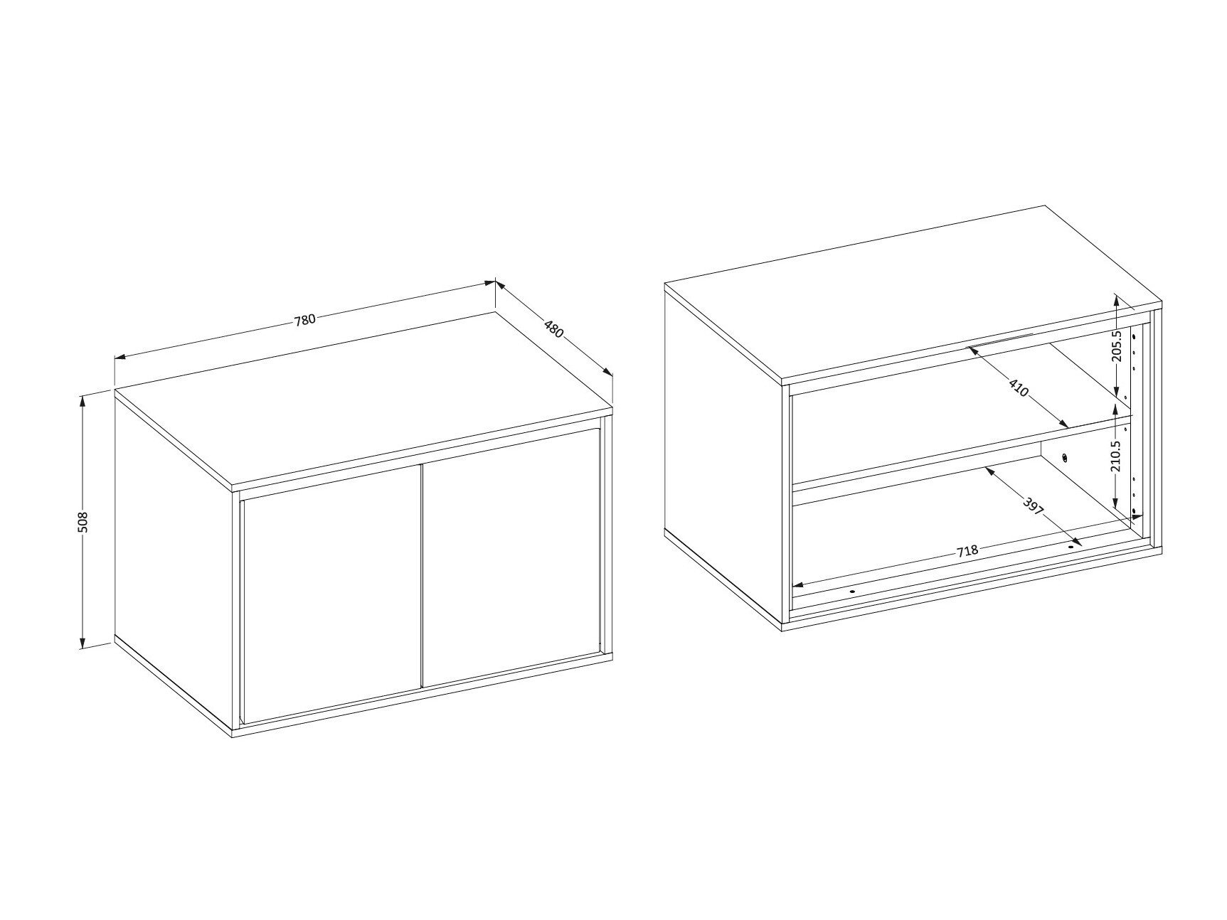 Armoire de salle de bains murale pour lavabo Tecavu 103 (Blanc brillant + Blanc)