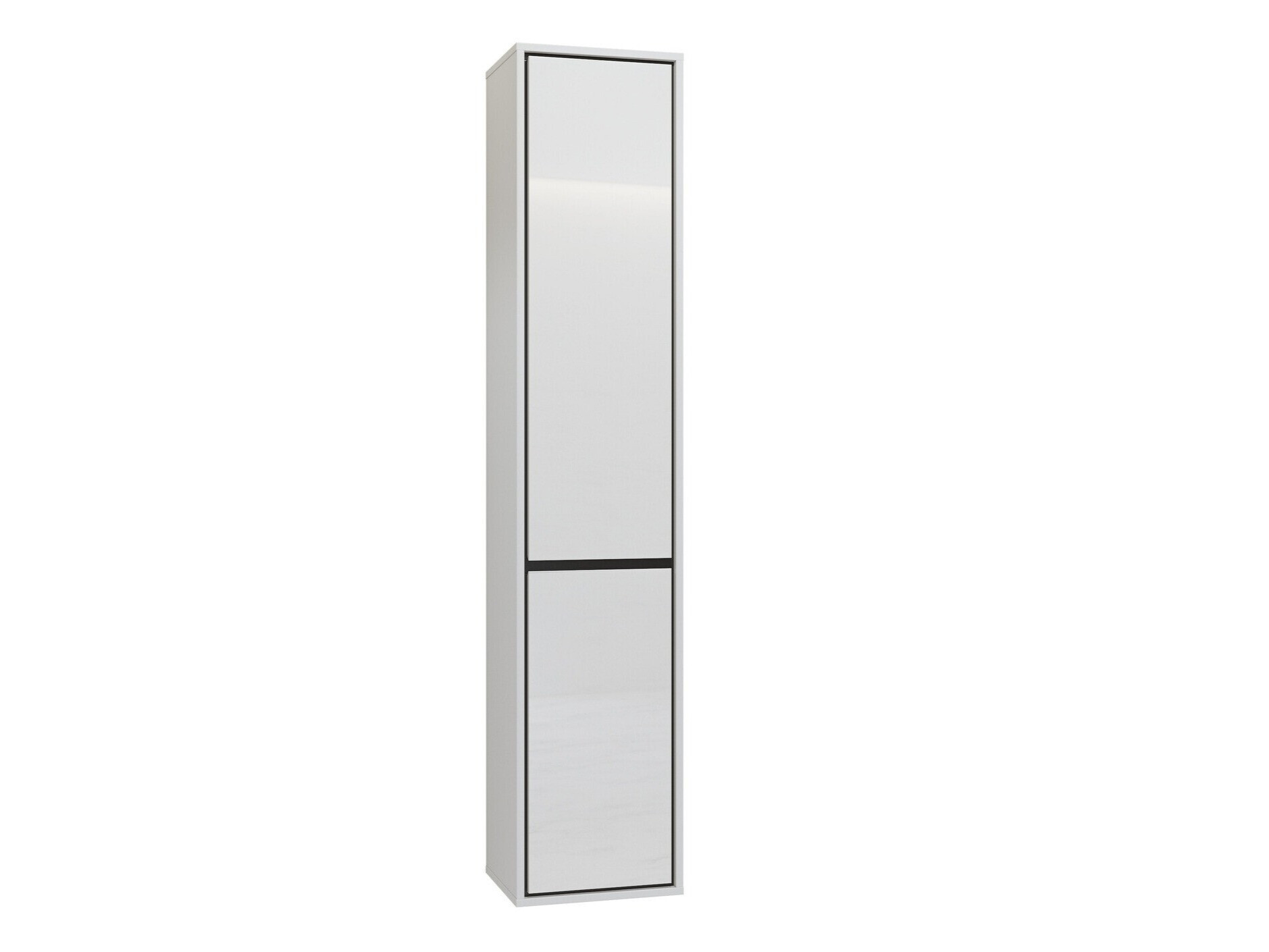 Armoire de salle de bain murale Tecavu 101 (Blanc brillant + Blanc)