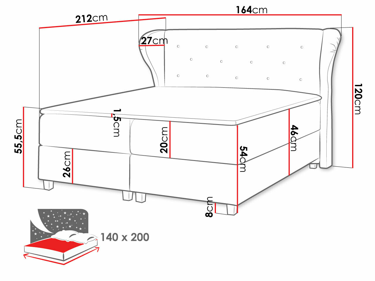 Lit boxspring Ovum (Prestige 2771)