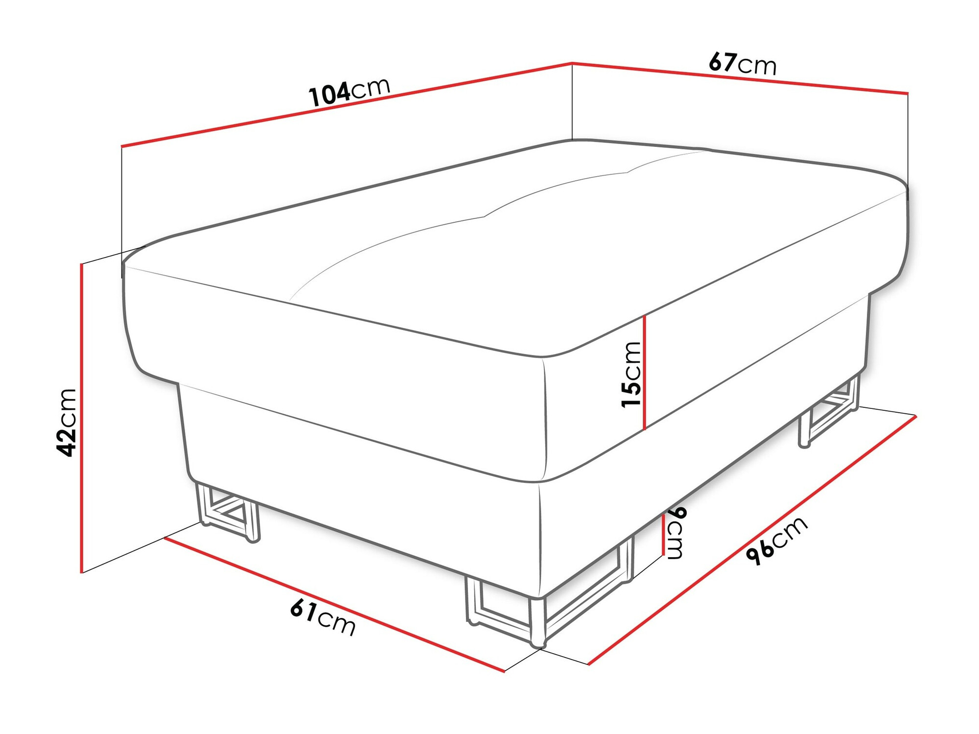 Banc rembourré Comfivo 238 (Magic Velvet 2216)