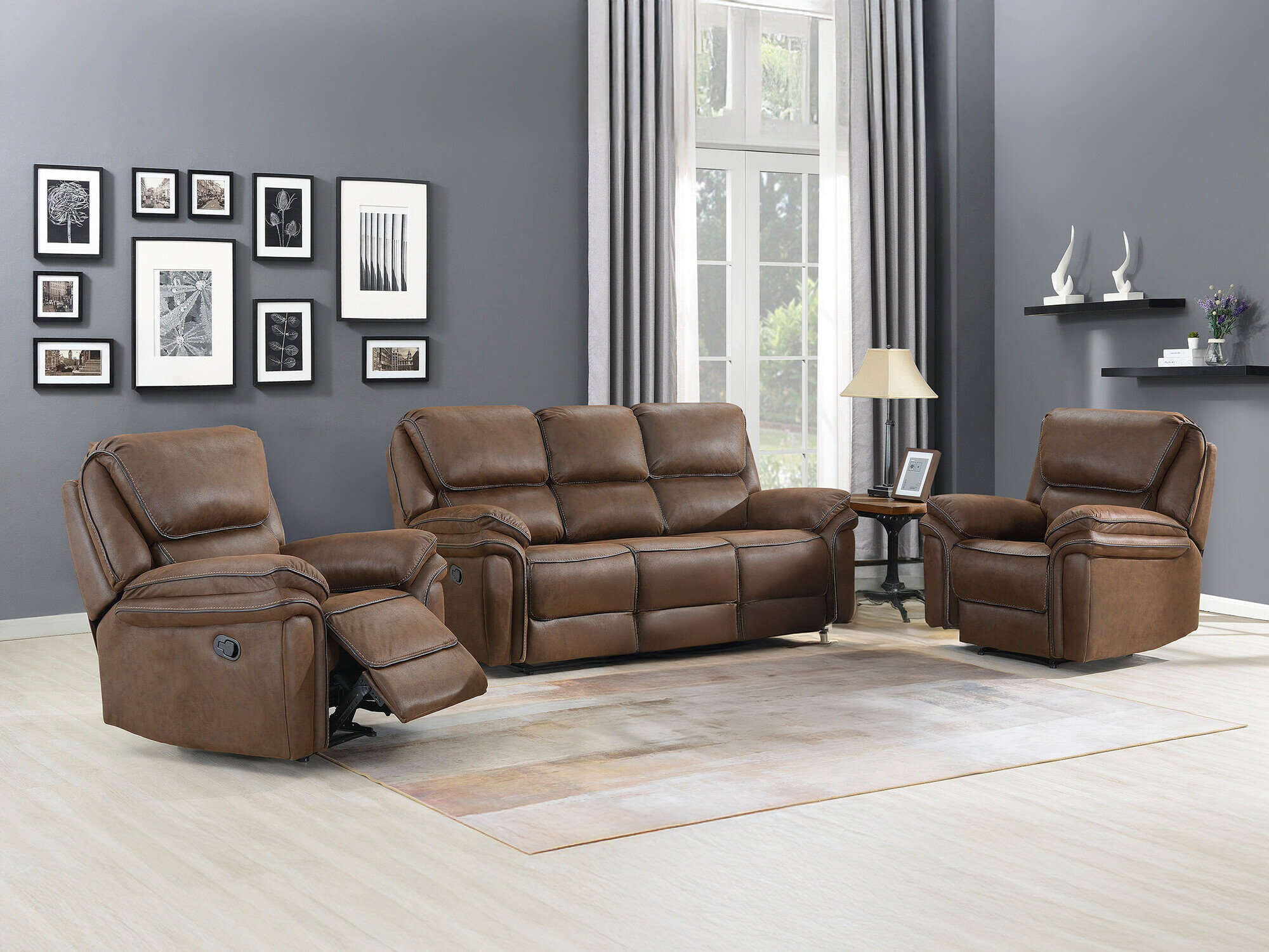 Ensemble de canapés Dallas 4726 (Marron)