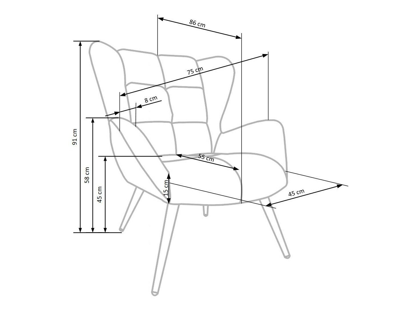 Fauteuil Houston 1079 (Noir)