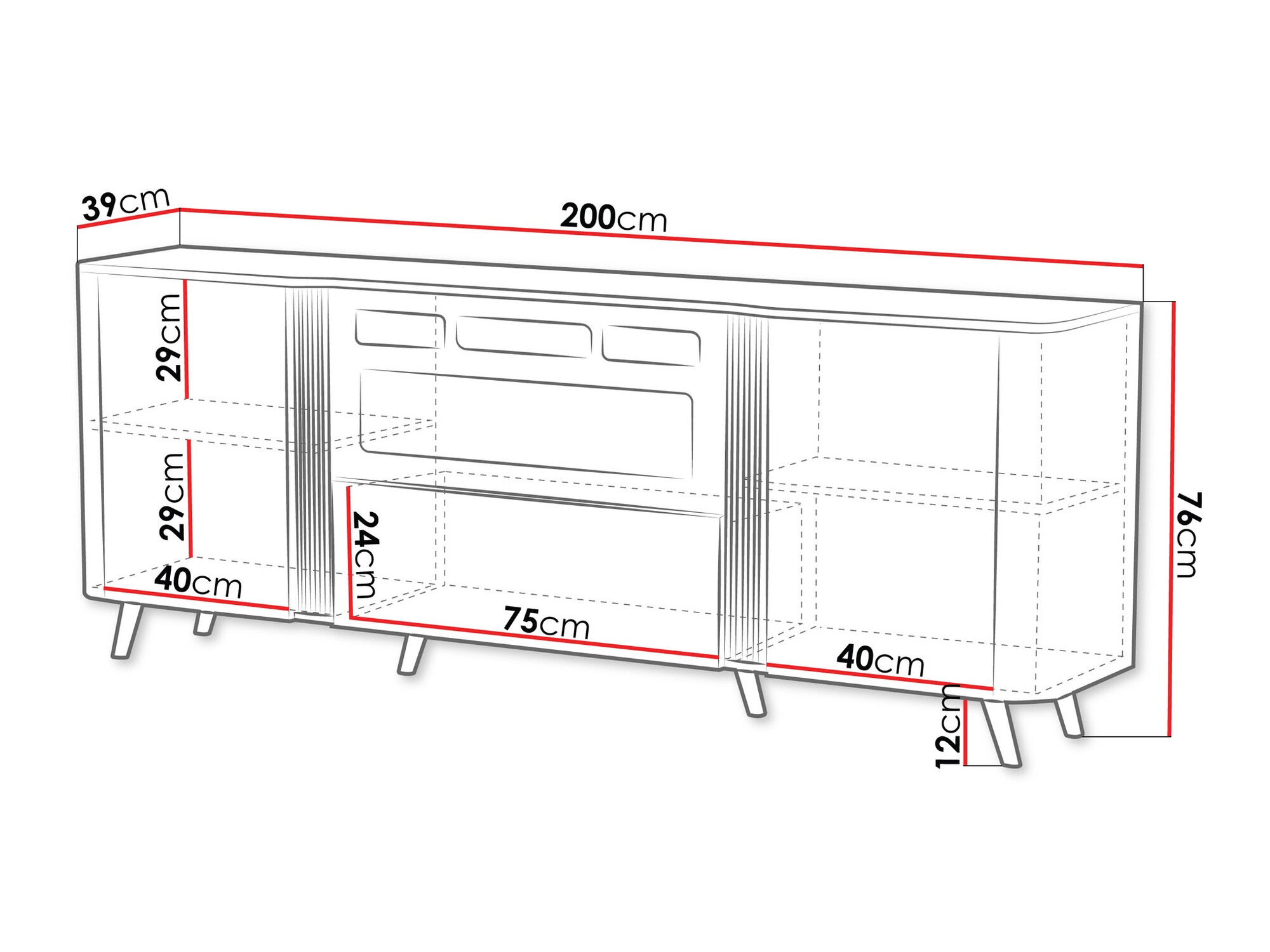 Buffet Modus I (Cachemire + Noir)