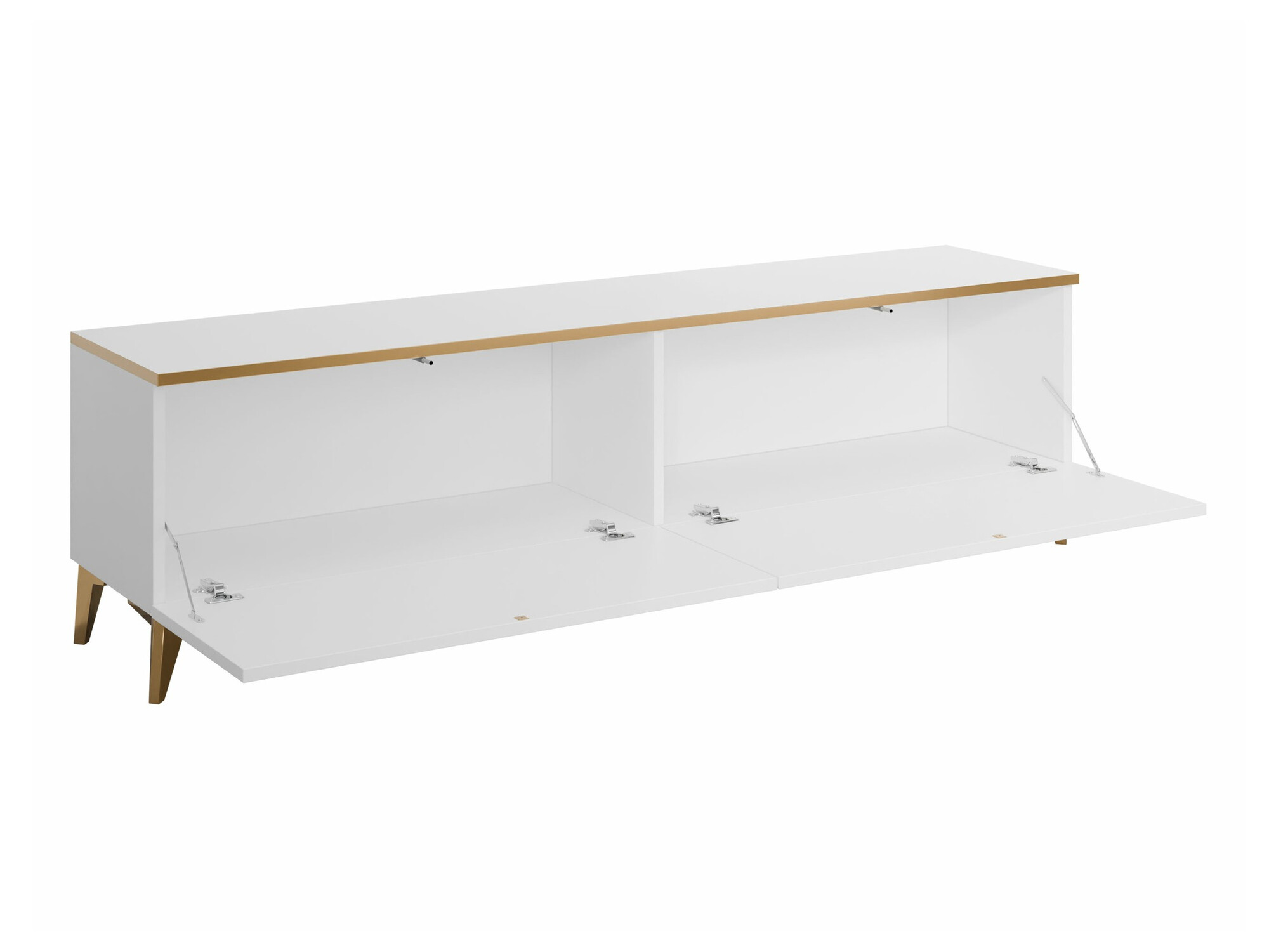 Meuble TV Comfivo 491 (Blanc + Blanc brillant)