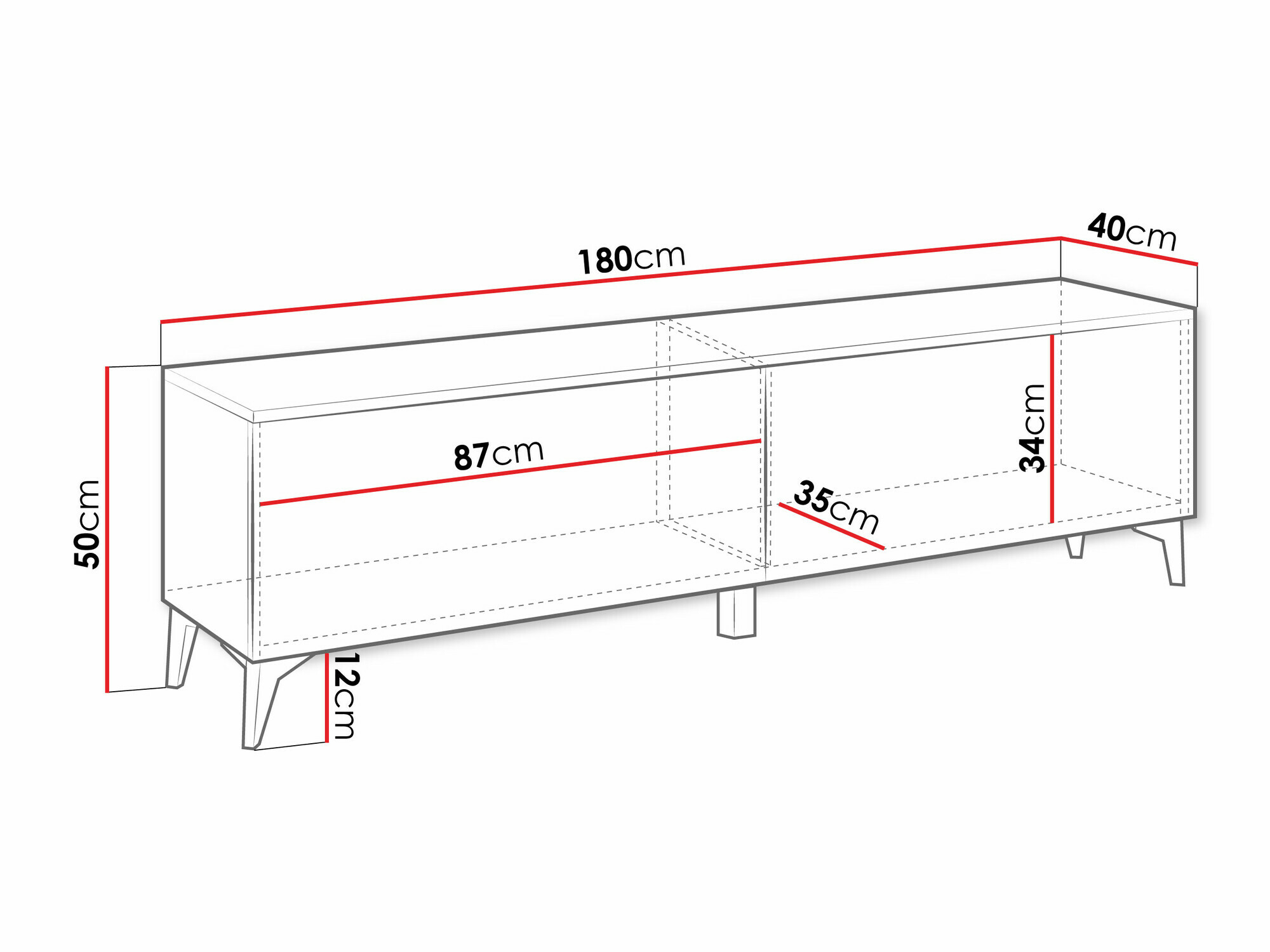 Meuble TV Comfivo 491 (Blanc + Blanc brillant)
