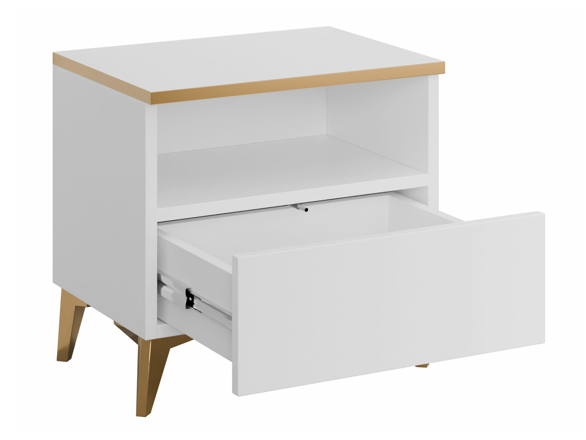 Table de chevet Comfivo Virfera 105 (Beige + Brillant beige)