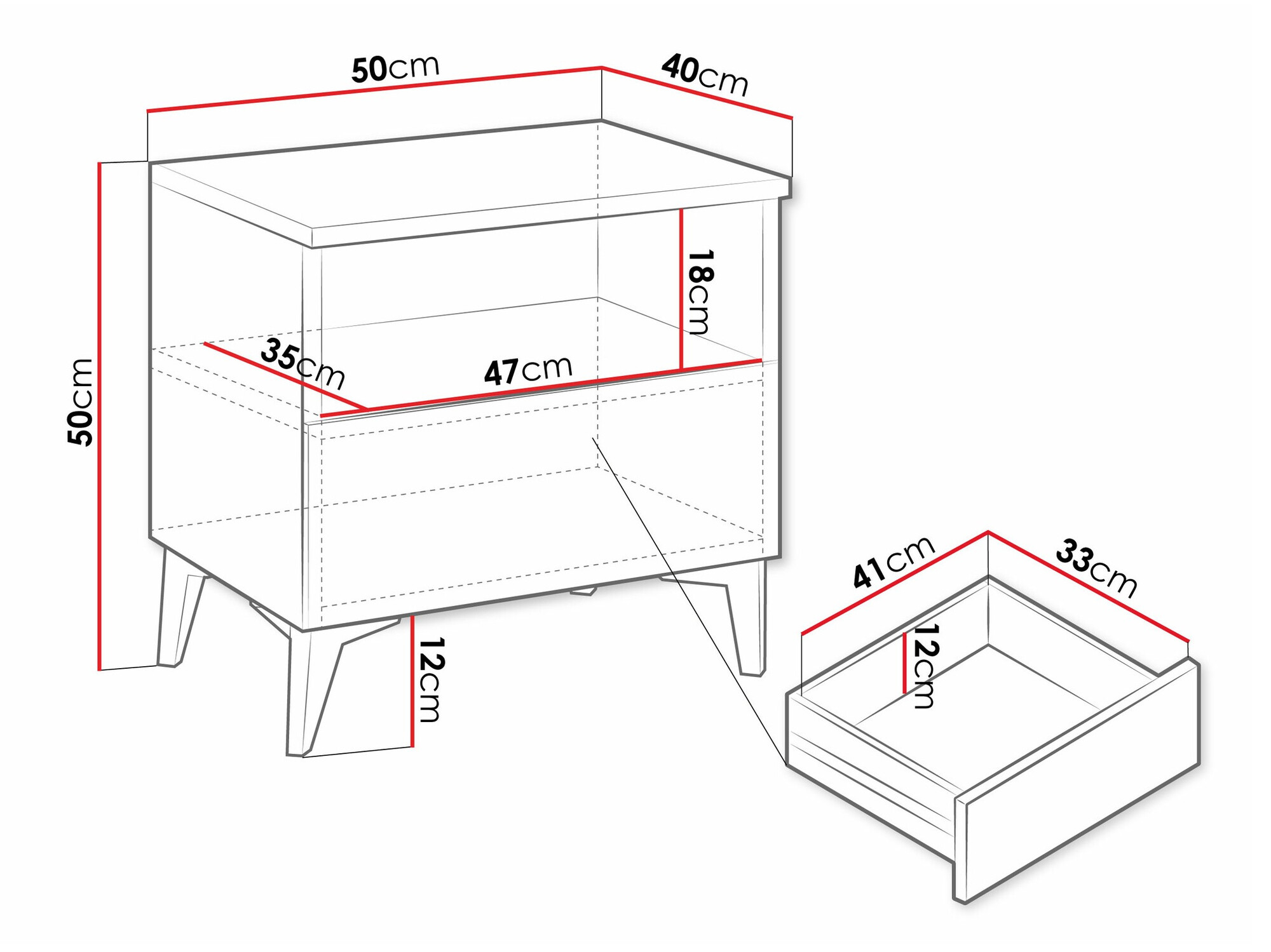 Table de chevet Comfivo Virfera 105 (Beige + Brillant beige)