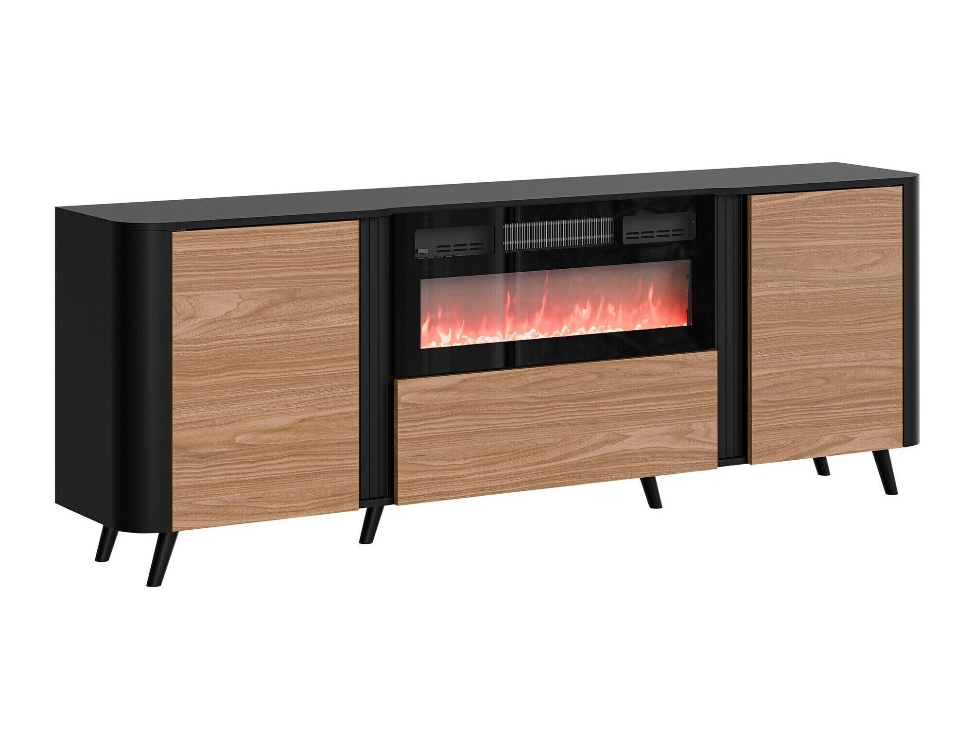 Buffet Charlotte 202 (Noir + Noyer)
