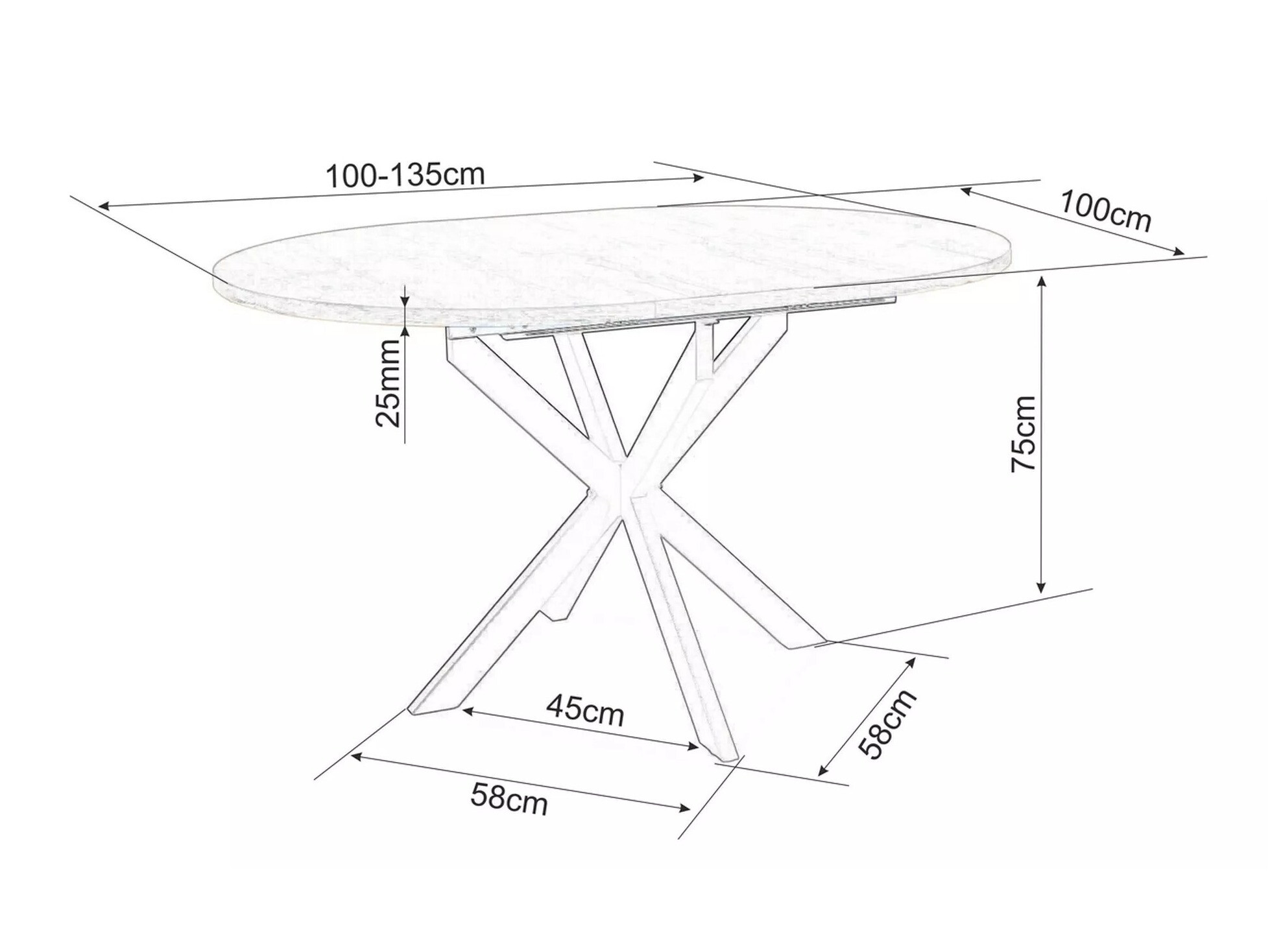 Table Detroit 115 (Marbre blanc)