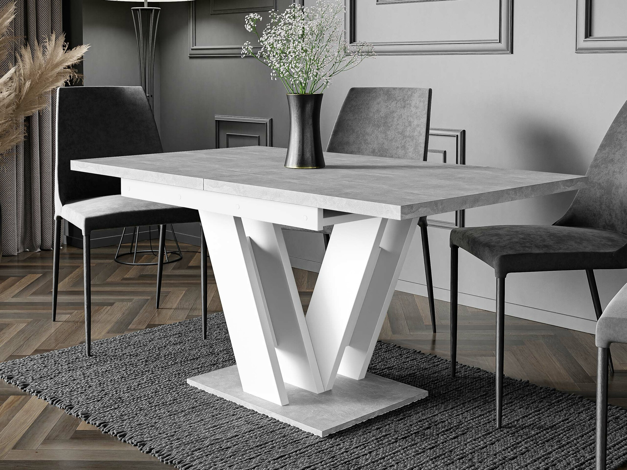 Table Musus (Blanc + Béton)