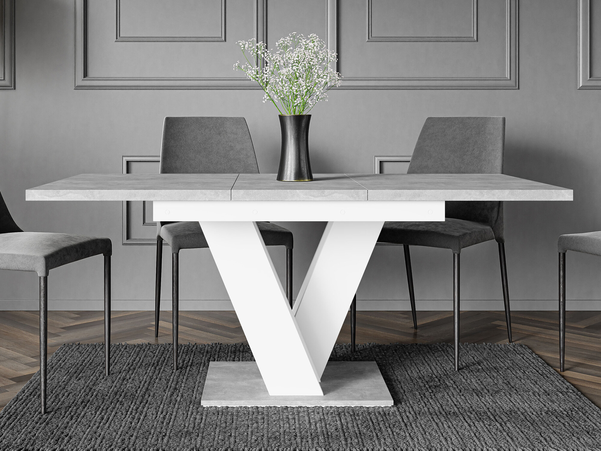Table Musus (Blanc + Béton)
