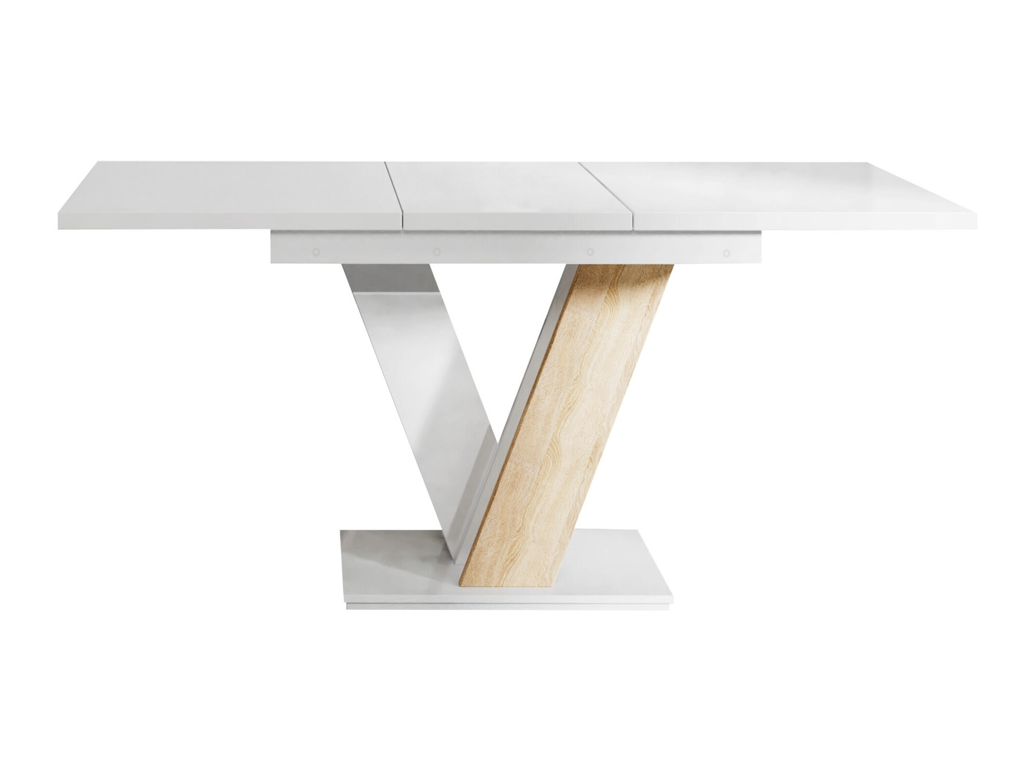 Table Musus (Blanc brillant + Sonoma chêne)