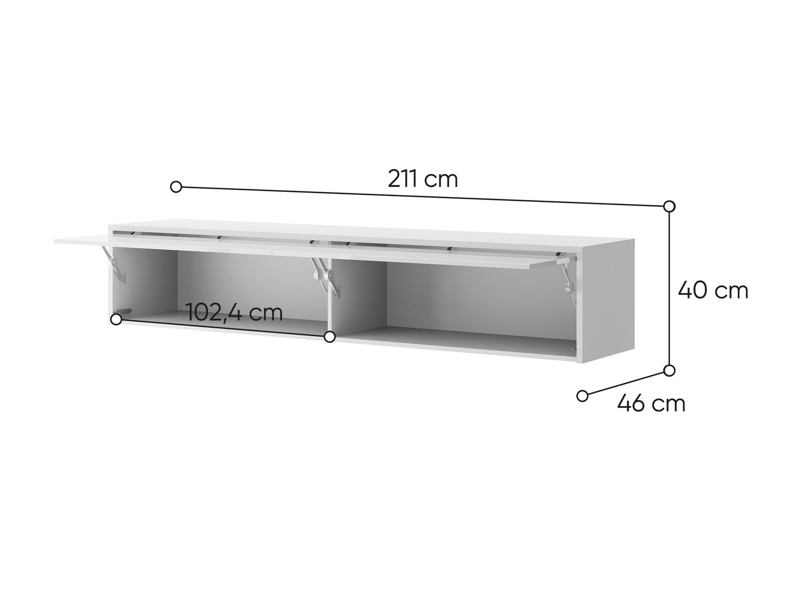 Armoire murale Concept Lenart (Blanc brillant + Blanc)