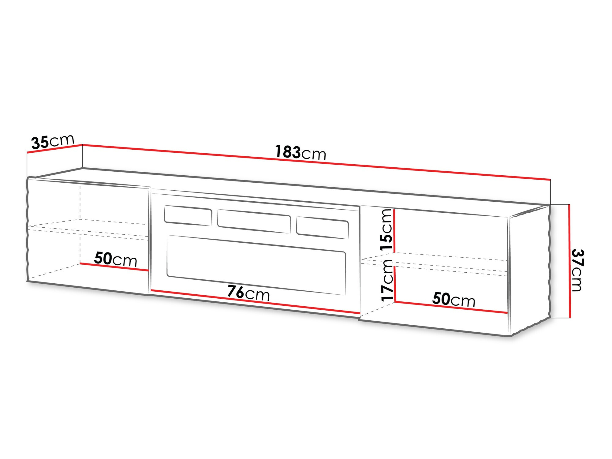 Meuble TV Charlotte 207 (Blanc)