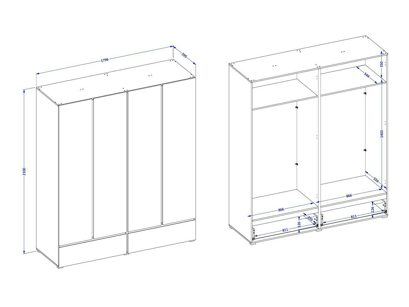Armoire Alfere 119 (Blanc)
