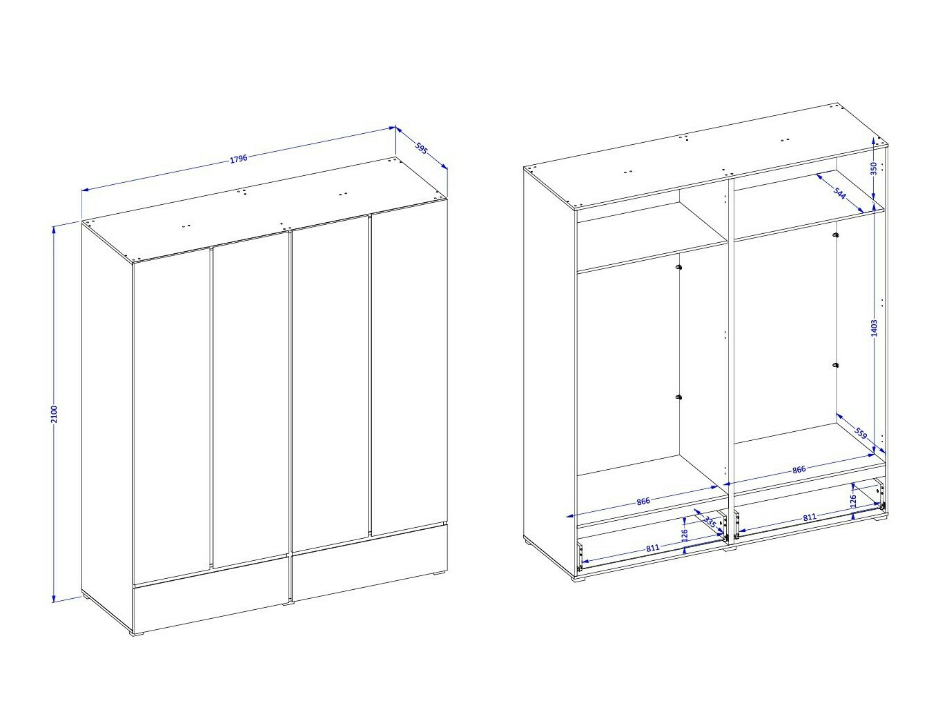 Armoire Alfere 119 (Chêne wotan)