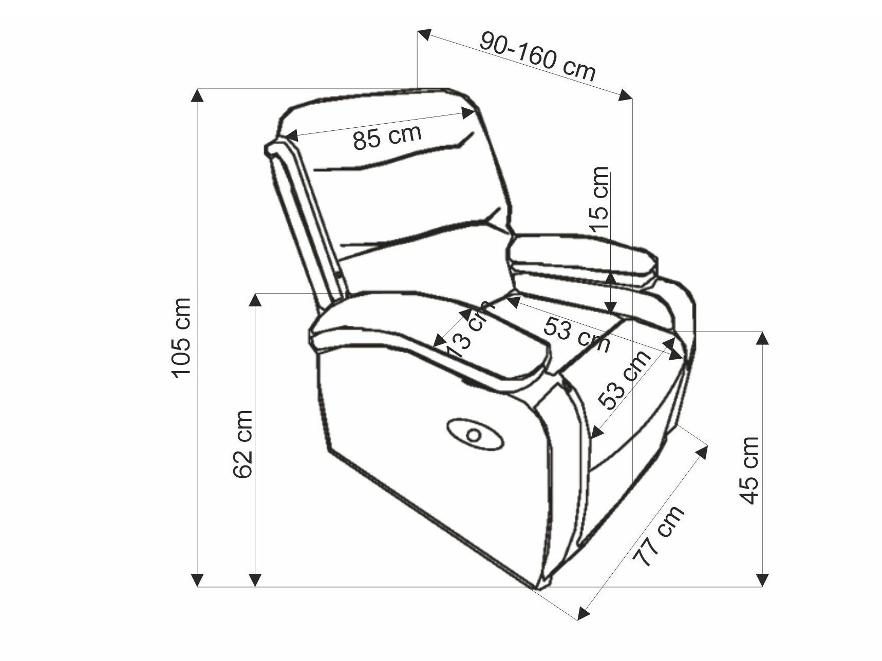 Fauteuil inclinable Houston Terra (Gris)
