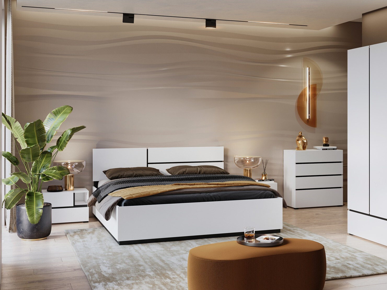 Table de chevet Alfere 120 (Blanc)