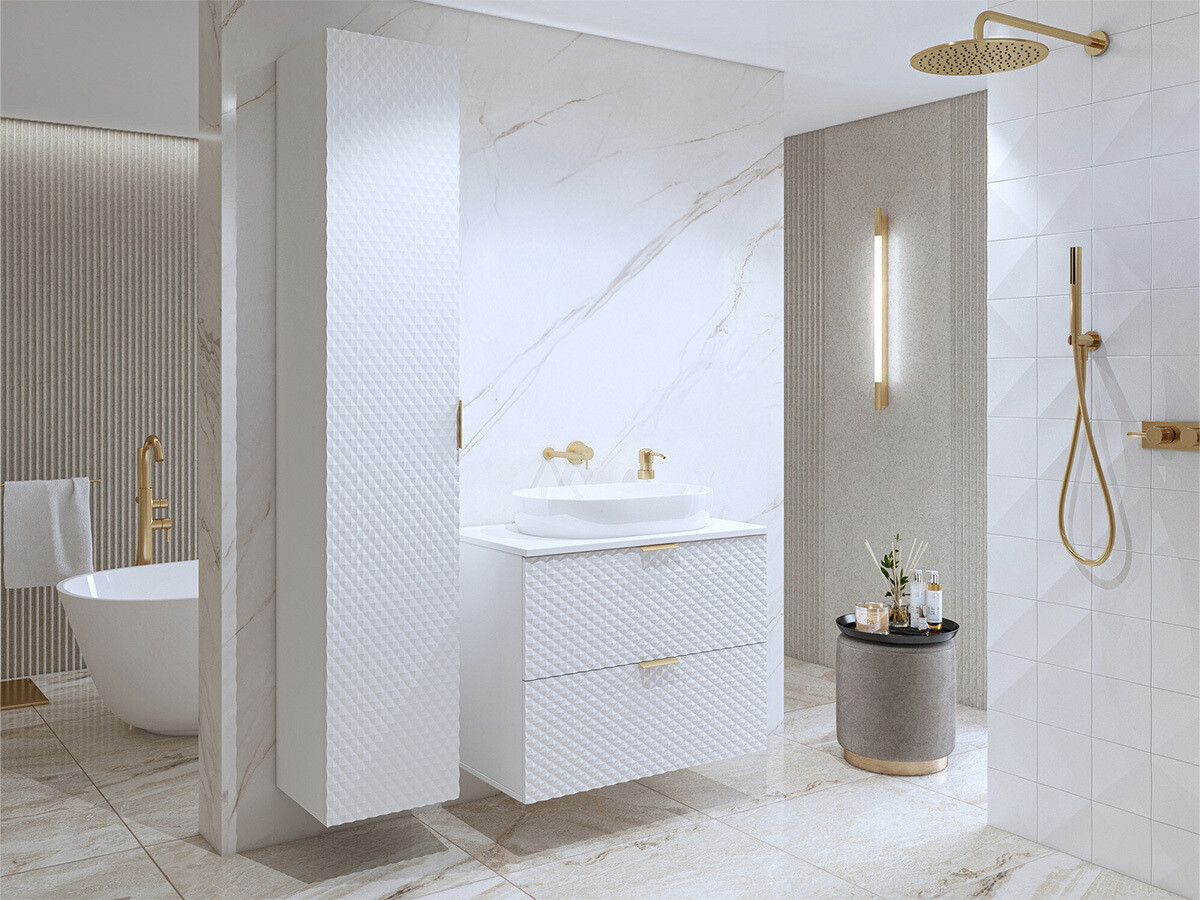 Ensemble de salle de bain Liretu 104 (Blanc)