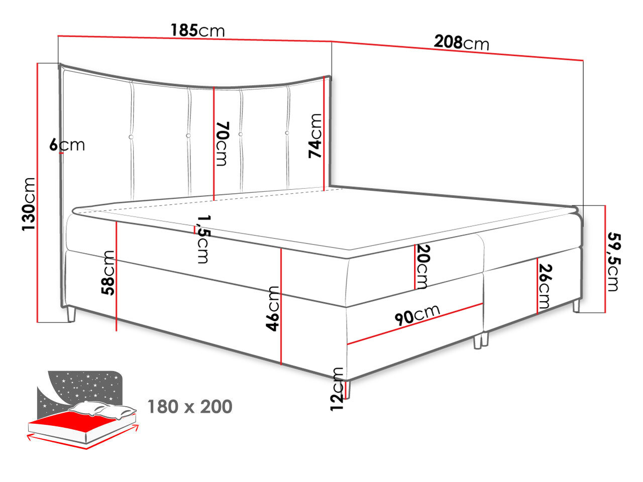 Lit boxspring Fons I (Fresh 4)