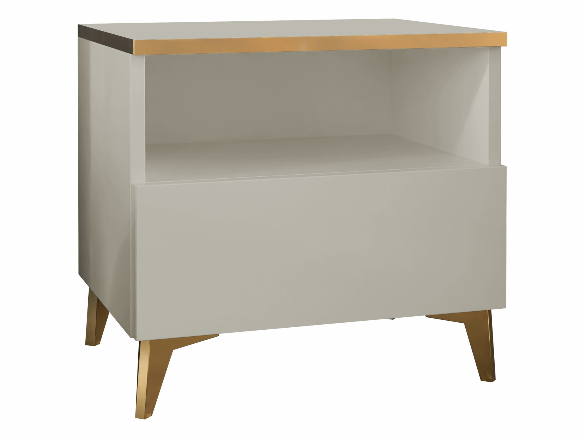 Table de chevet Comfivo Virfera 105 (Beige + Brillant beige)