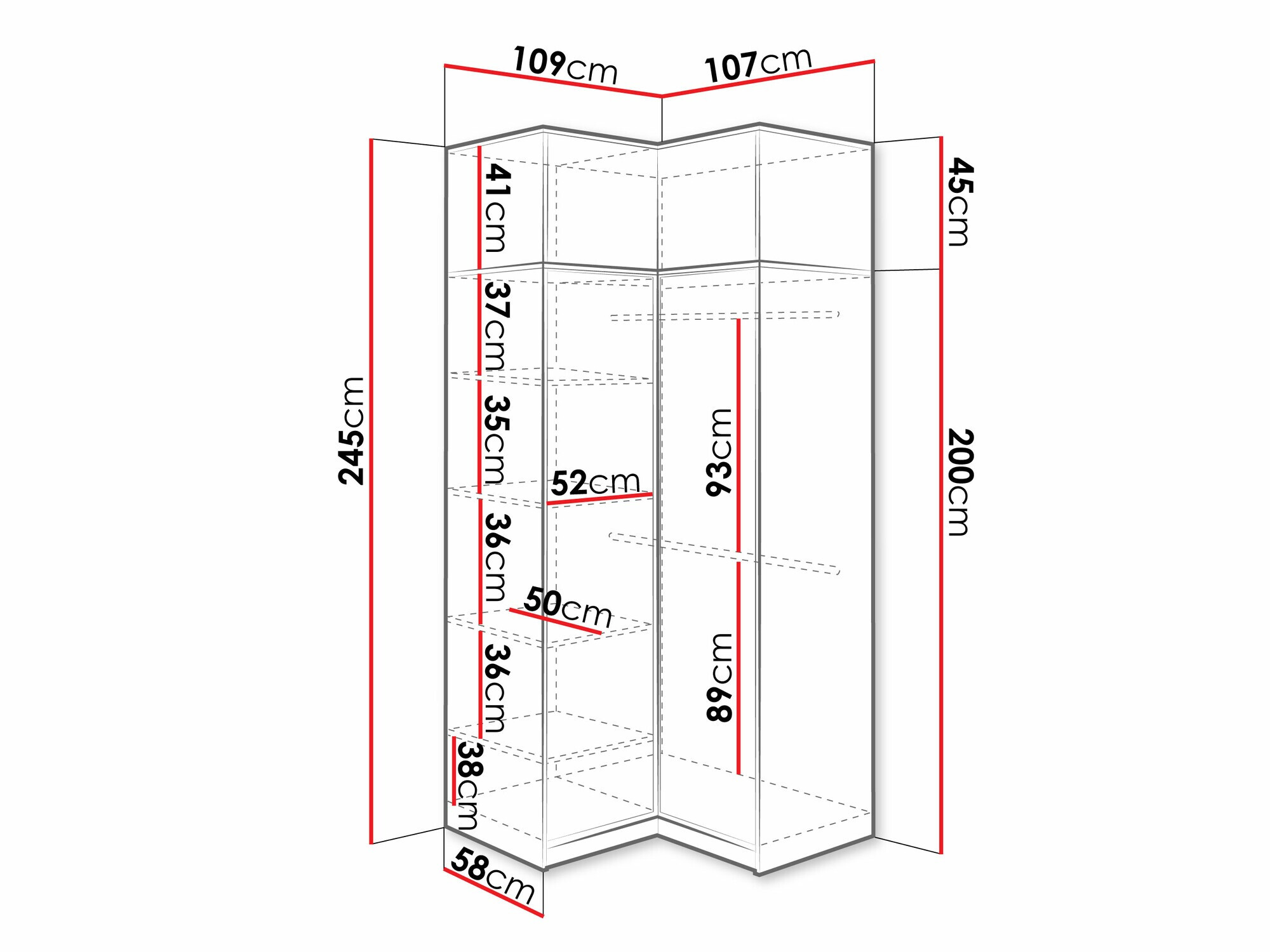 Armoire d'angle Dortivu 161