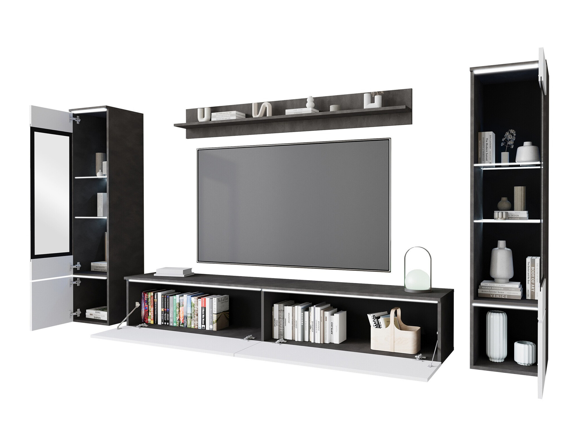 Ensemble de salon Mirfivo 101 (Marbre noir)