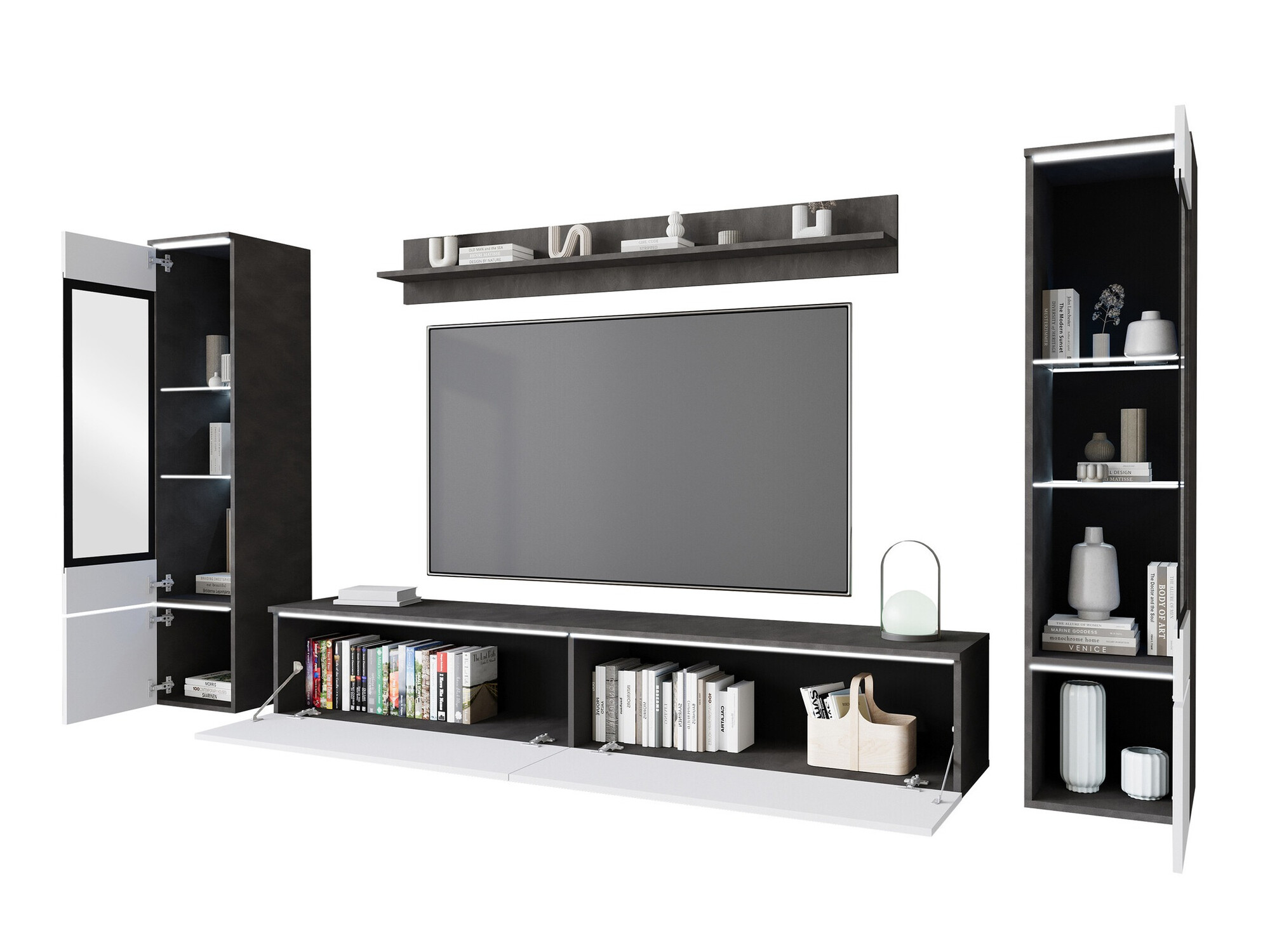 Ensemble de salon Mirfivo 101 (Marbre noir)