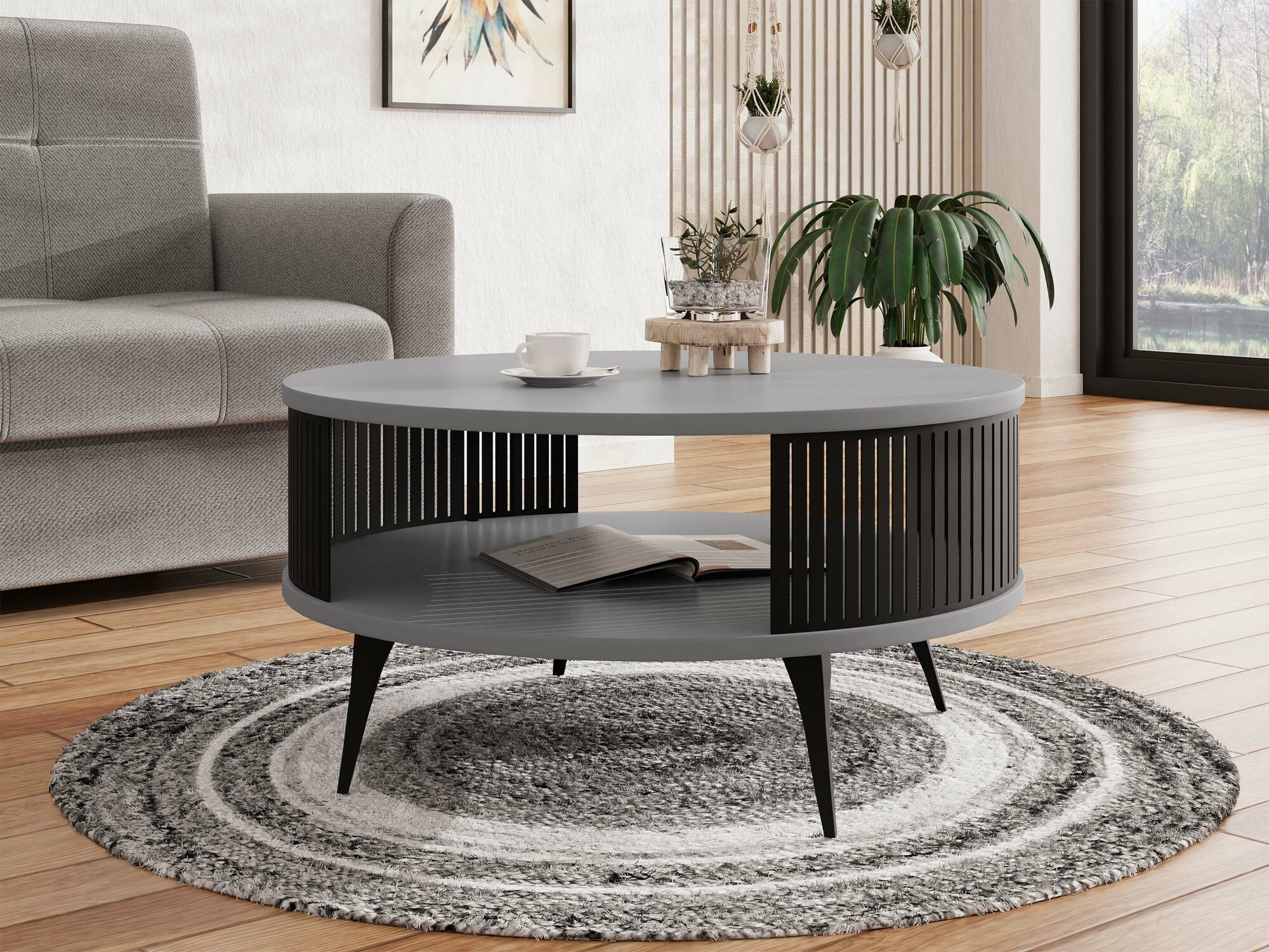 Table basse Vitum (Noir + Graphite)