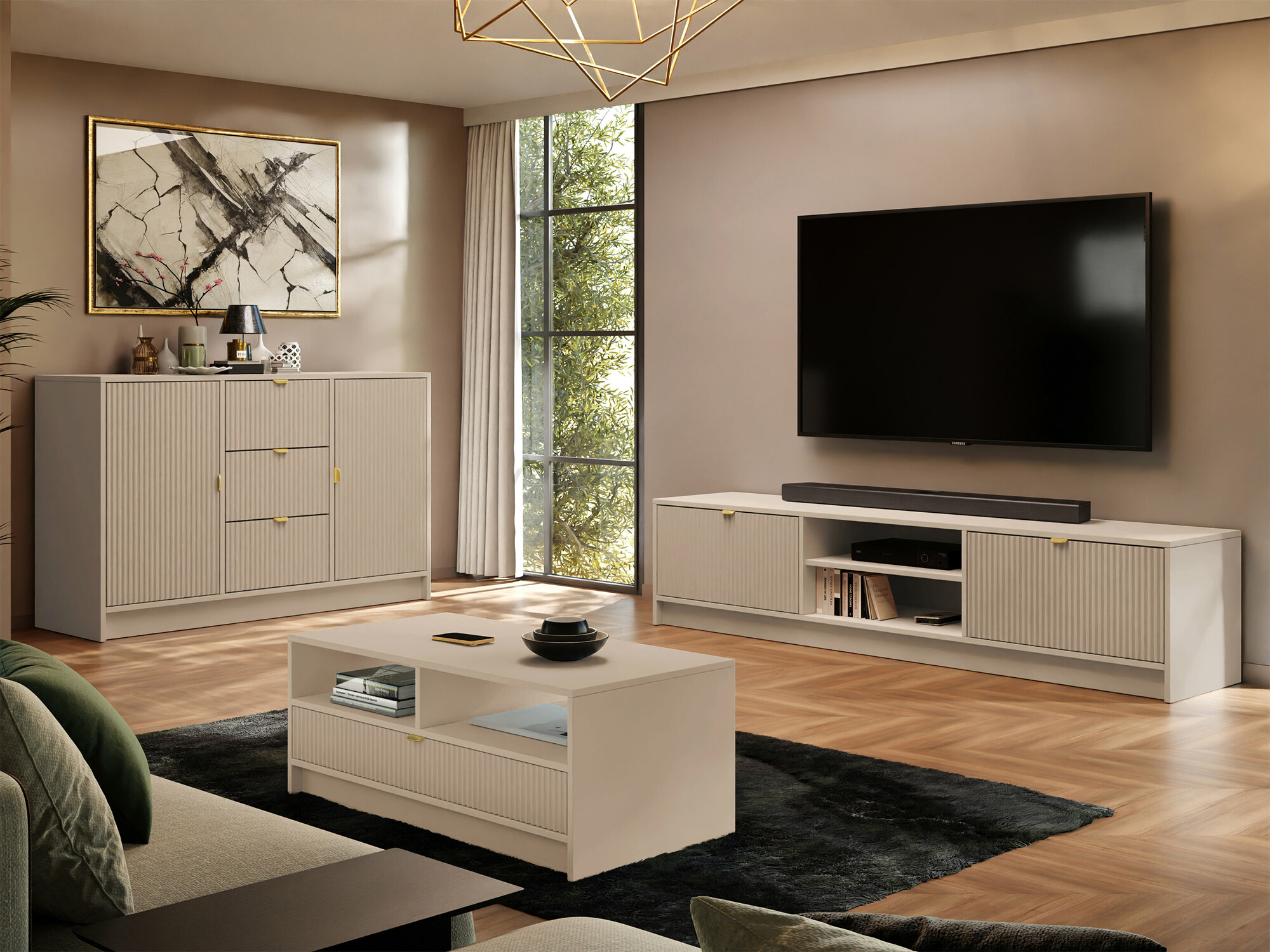 Table basse Comfivo Papilio (Beige)