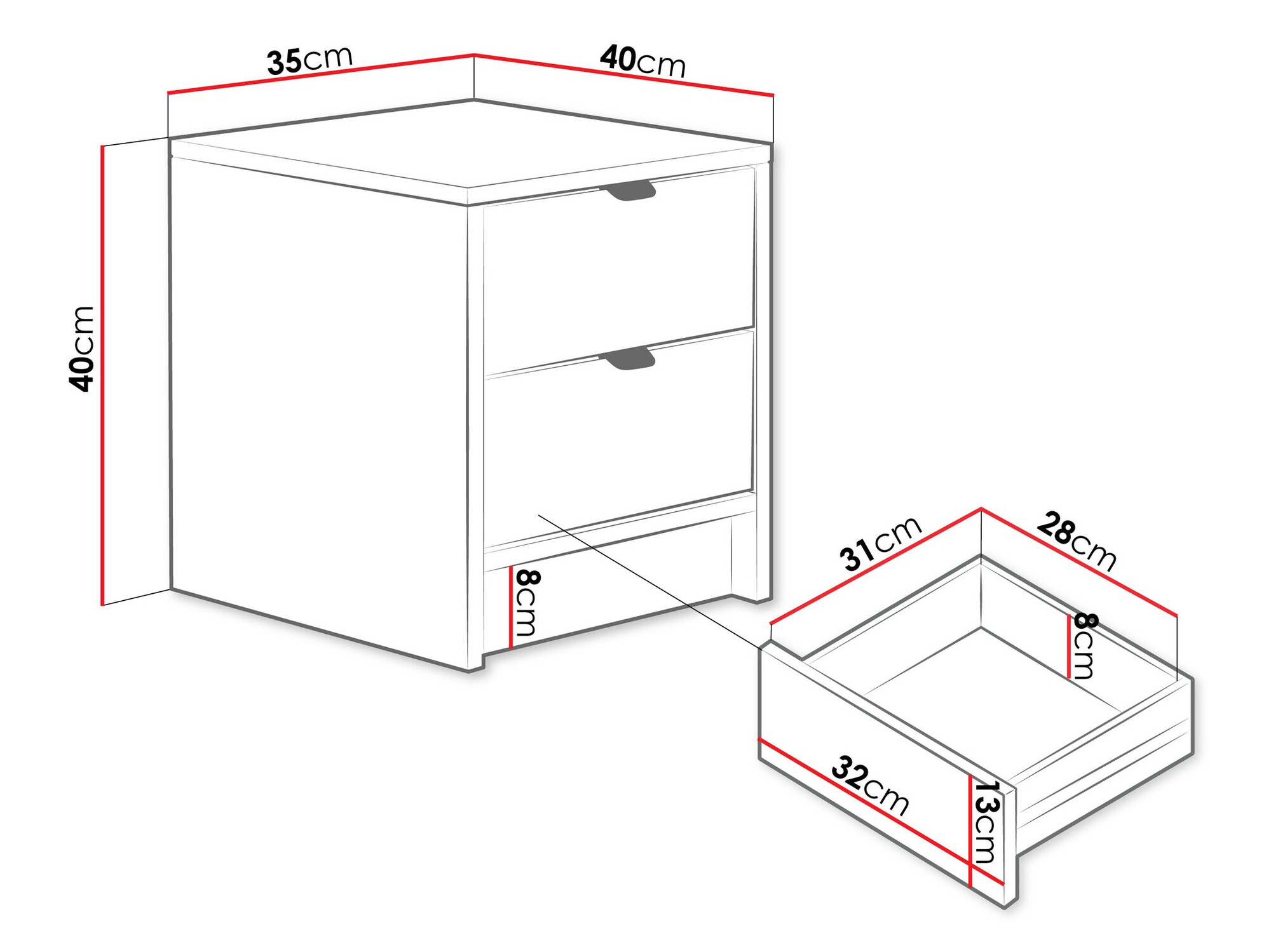 Table de chevet Comfivo Papilio (Beige)