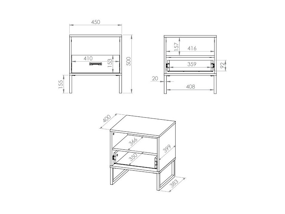 Table de chevet Tortiva 107